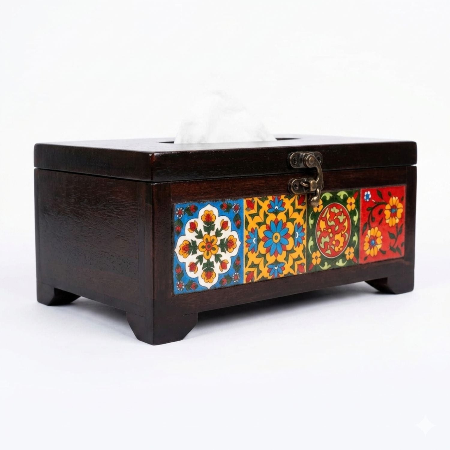 Wooden Tissue Holder for Dining Table, Living Room & Office - 4 Inch