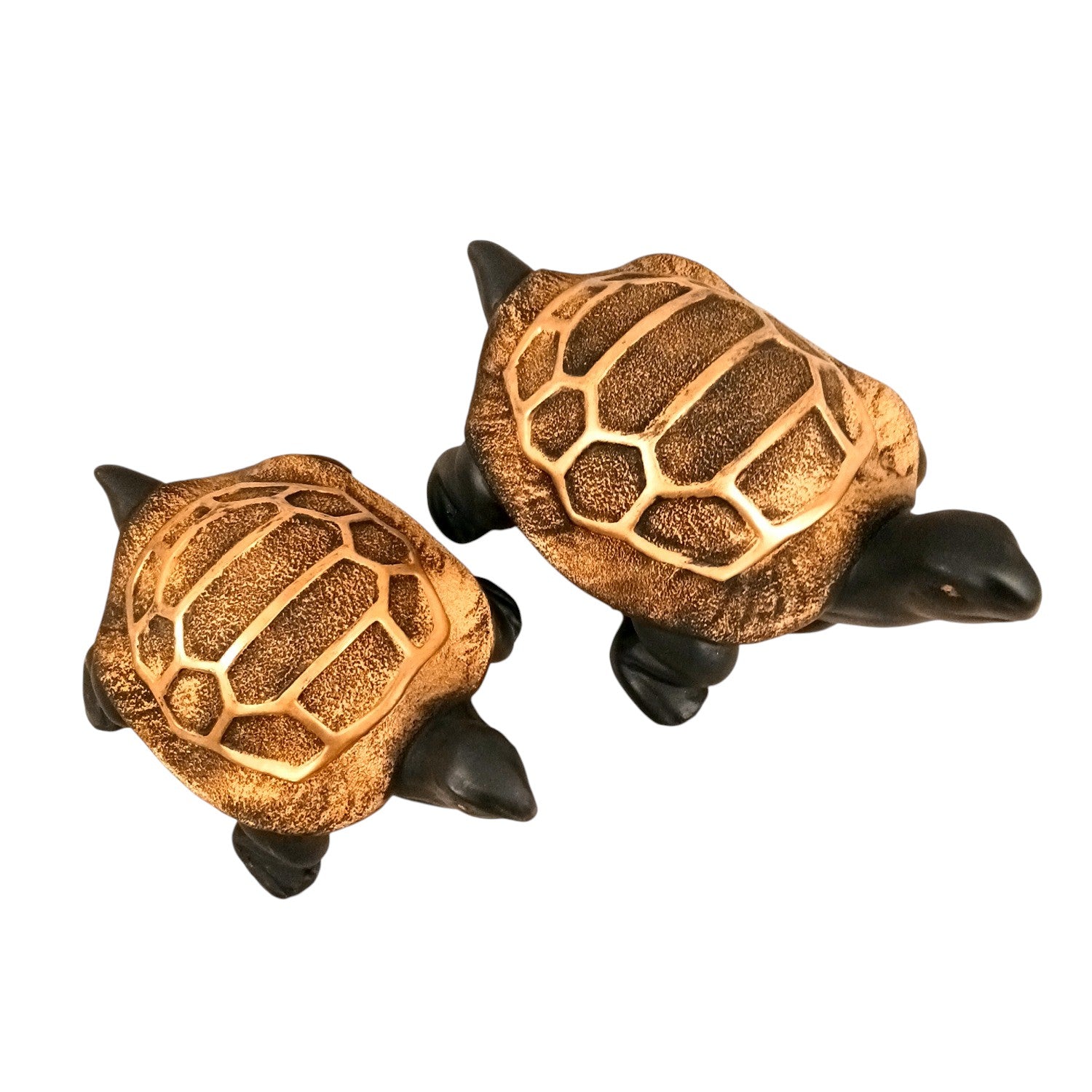 Tortoise Feng Shui Showpiece Set | Lucky Tortoise Statue for Vastu & Home Décor | Decorative Animal Figurine for Living Room, Office Table & Gifting - (Set of 2) - Apkamart
