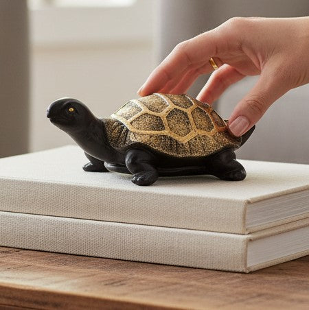 Tortoise Feng Shui Showpiece Set | Lucky Tortoise Statue for Vastu & Home Décor | Showpiece for Home | Decorative Animal Figurine for Living Room, Gifting - 10 Inch - Apkamart