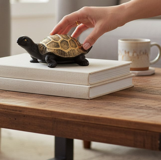 Tortoise Feng Shui Showpiece Set | Lucky Tortoise Statue for Vastu & Home Décor | Showpiece for Home | Decorative Animal Figurine for Living Room, Gifting - 12 Inch - Apkamart