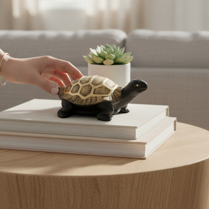 Tortoise Feng Shui Showpiece Set | Lucky Tortoise Statue for Vastu & Home Décor | Showpiece for Home | Decorative Animal Figurine for Living Room, Gifting - 12 Inch - Apkamart