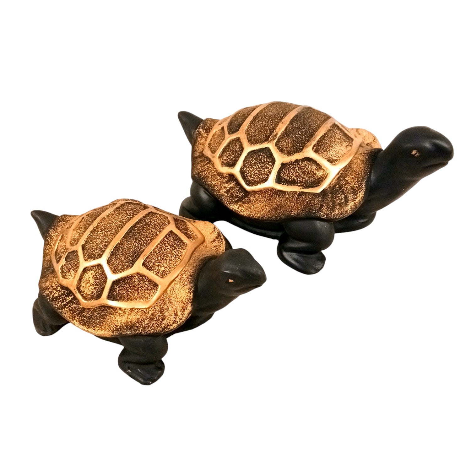 Tortoise Feng Shui Showpiece Set | Lucky Tortoise Statue for Vastu & Home Décor | Decorative Animal Figurine for Living Room, Office Table & Gifting - (Set of 2) - Apkamart