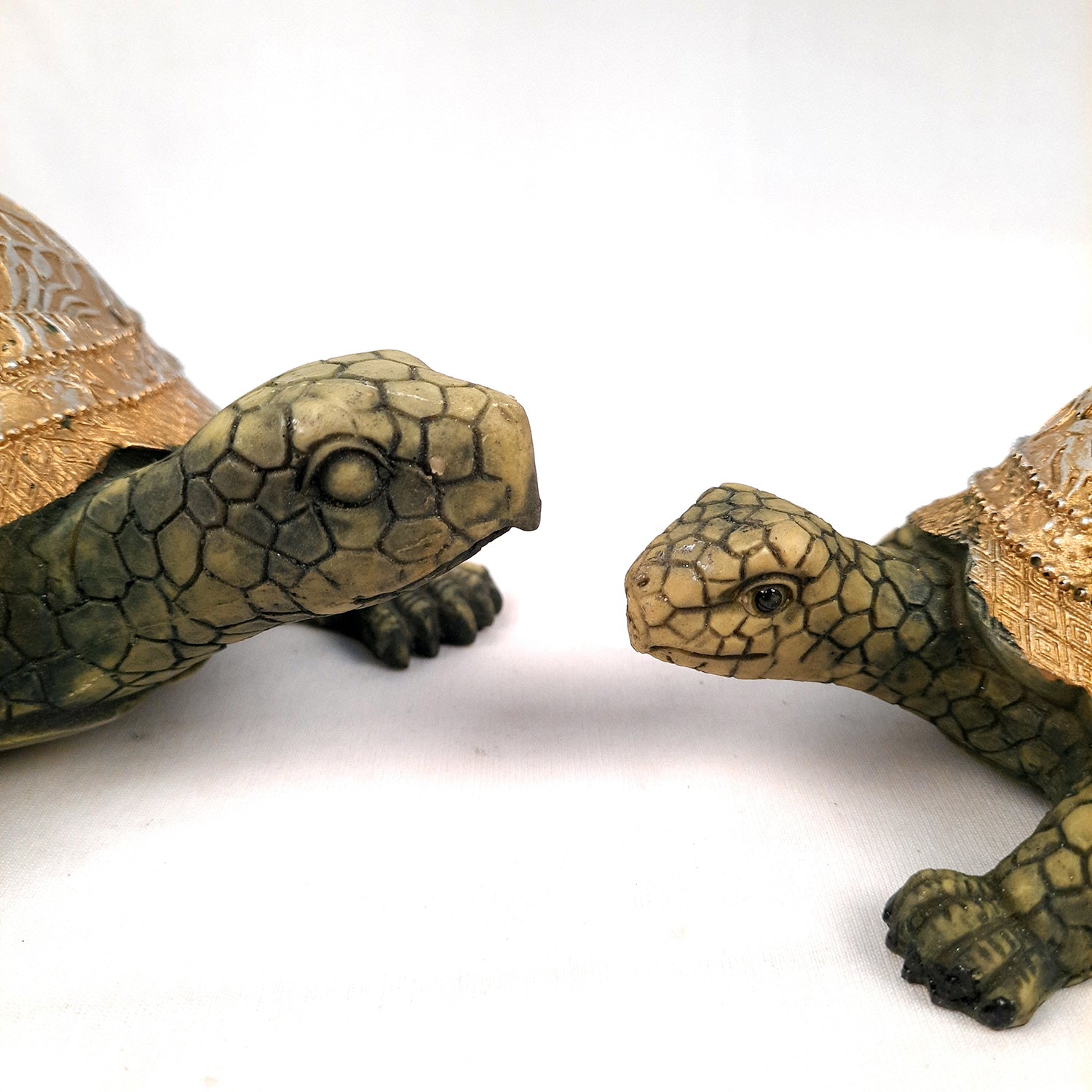 Fengshui Turtle Pair Showpiece Set for Good Luck | Tortoise Figurines for Positive Energy - For Home Decor, Living Room, Office & Gift - Pack of 2 - Apkamart