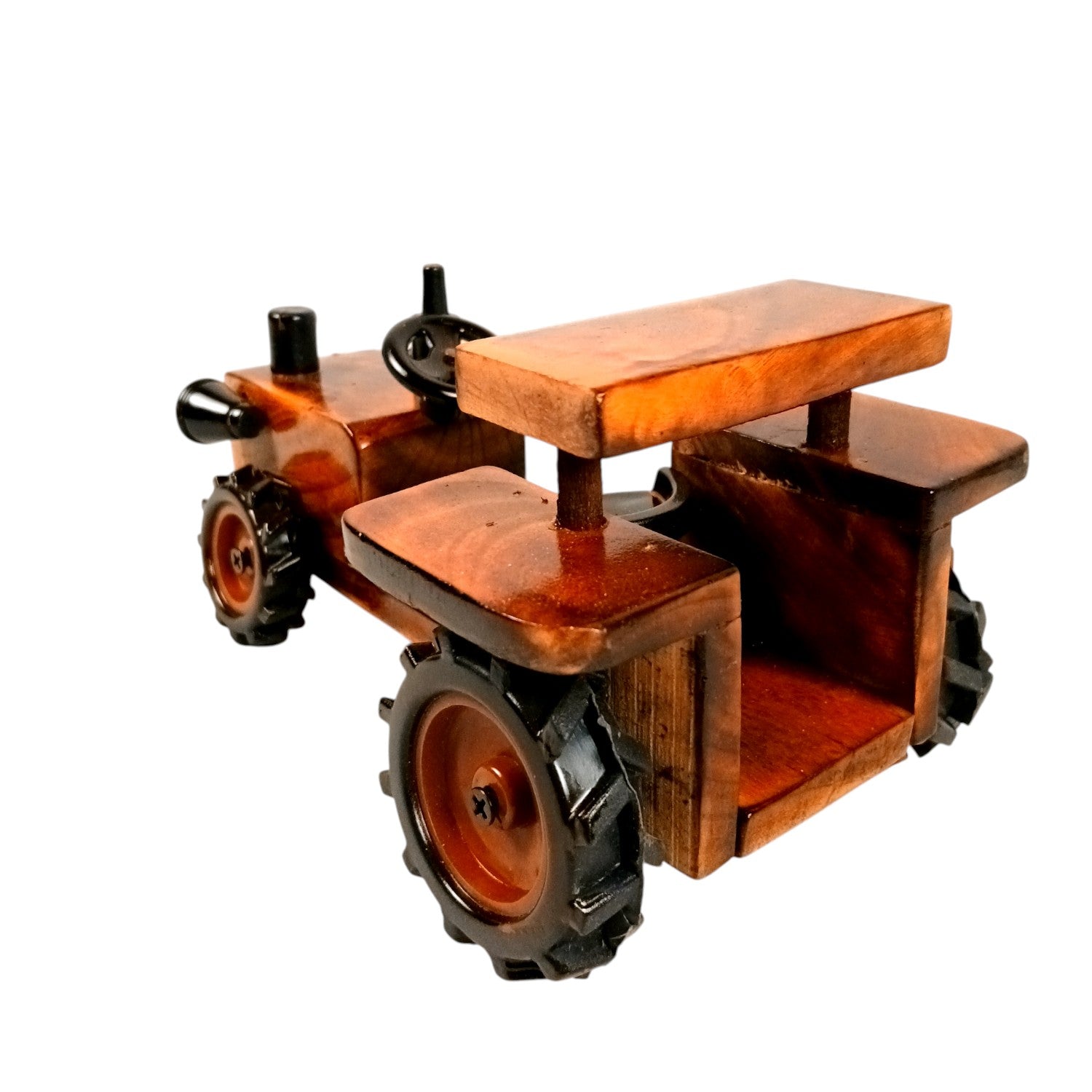 Wooden Tractor Showpiece | Movable Tractor Toy - for Kids, Home Decor, Living Room, Shelf & Gifts - 8 Inch - Apkamart