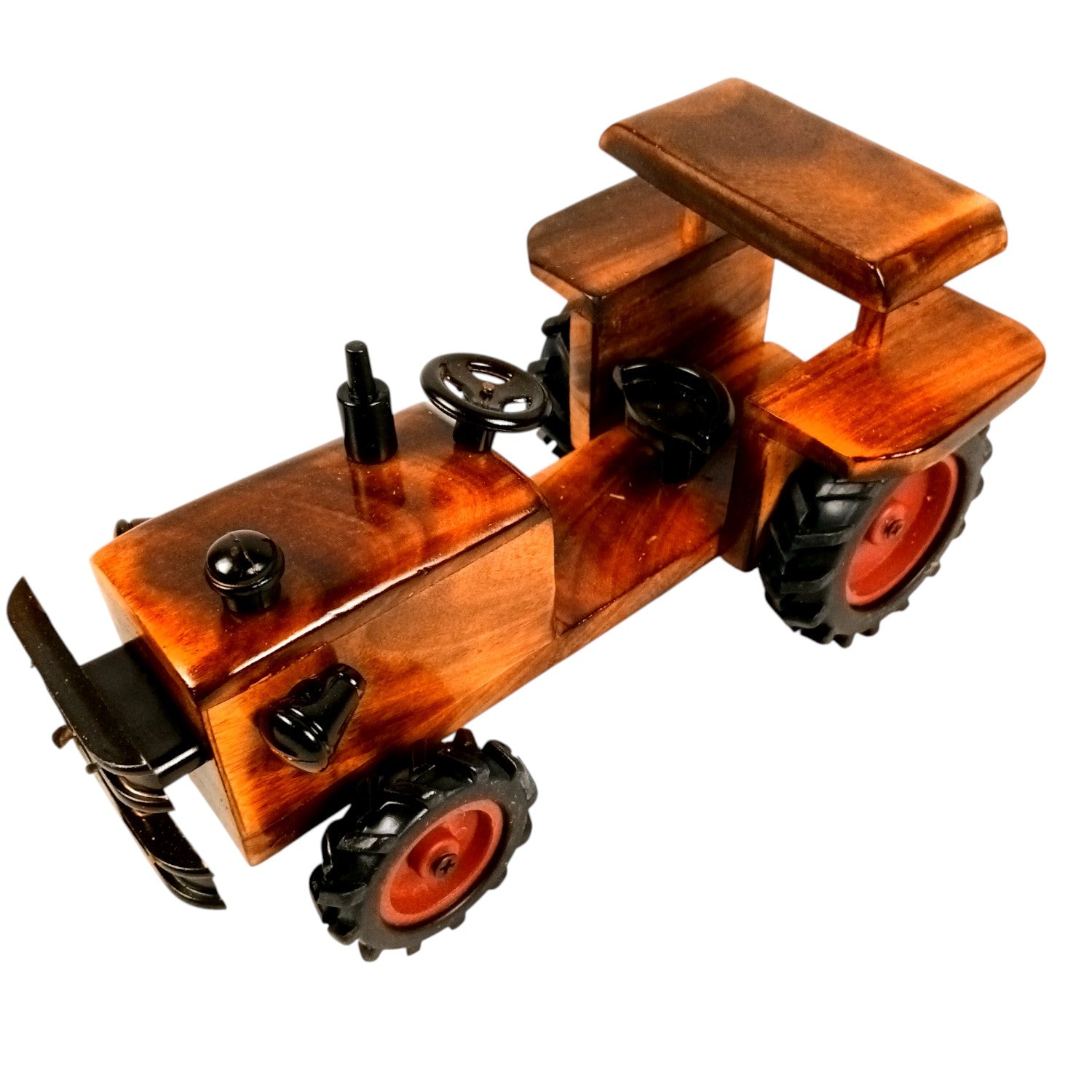Wooden Tractor Showpiece | Movable Tractor Toy - for Kids, Home Decor, Living Room, Shelf & Gifts - 10 Inch - Apkamart