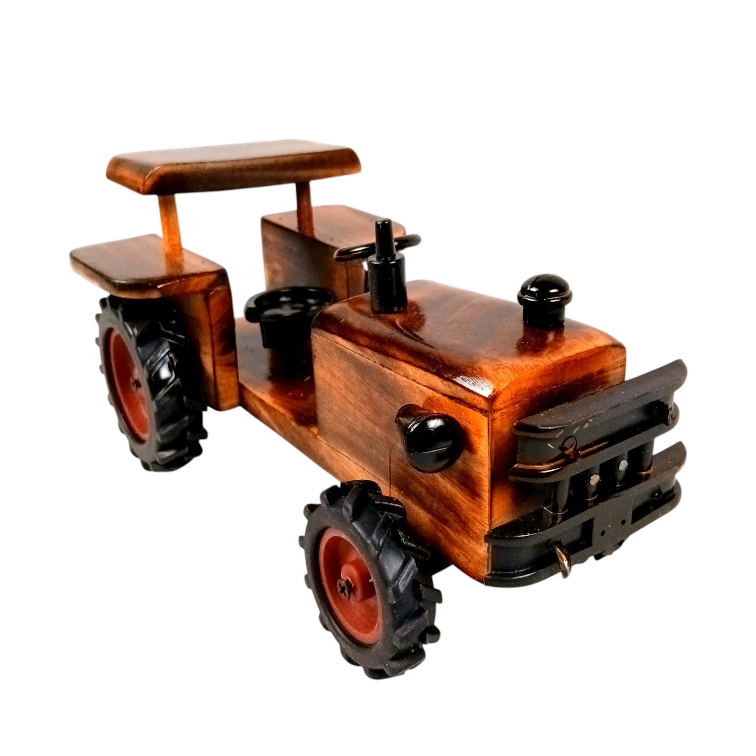 Wooden Tractor Showpiece | Movable Tractor Toy - for Kids, Home Decor, Living Room, Shelf & Gifts - 10 Inch - Apkamart