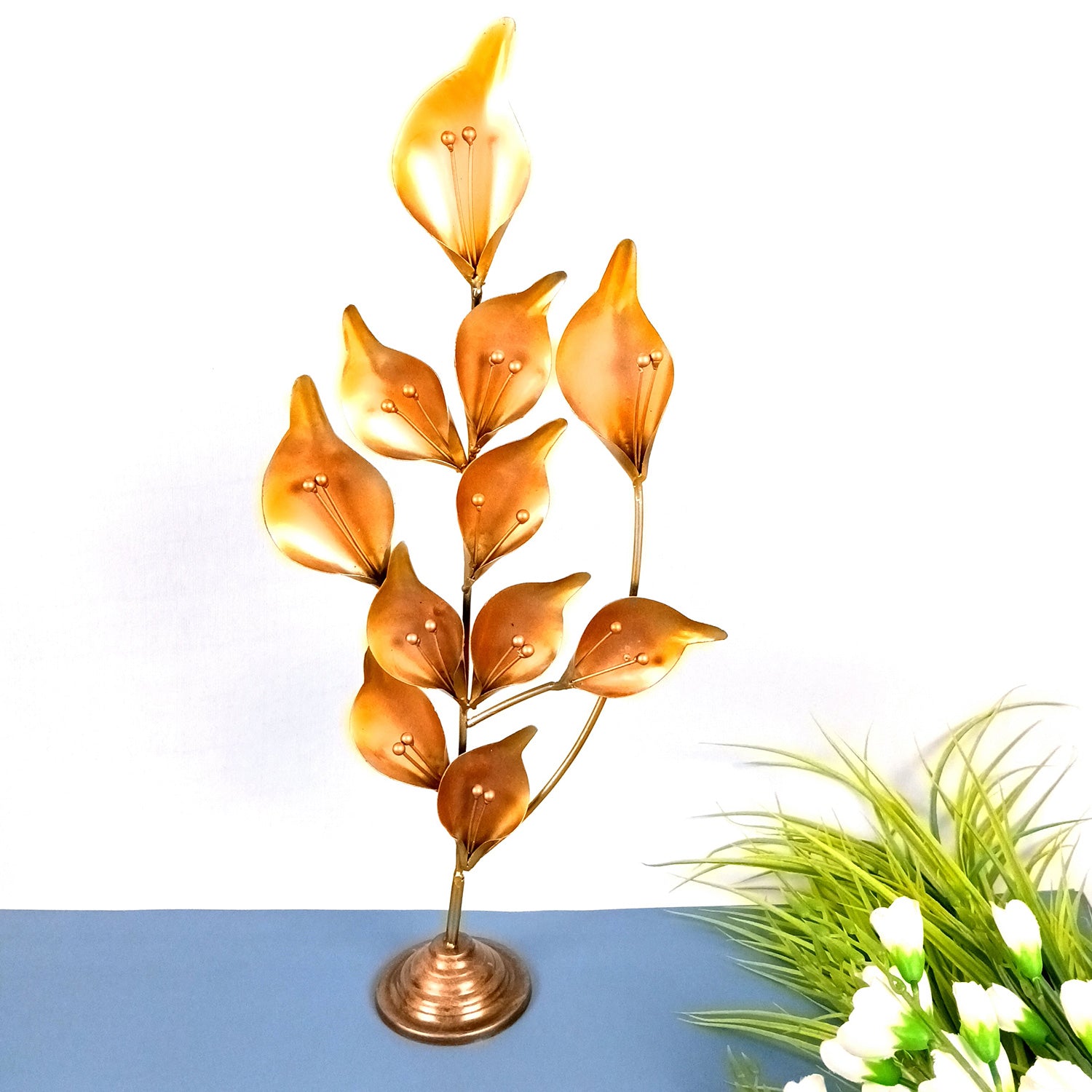 Leaf Tree Decorative showpiece - for Home, Corner Table, Shelf, Living Room, Puja Room, Office Desk Decor & Gifts - Apkamart #Style_Design 2