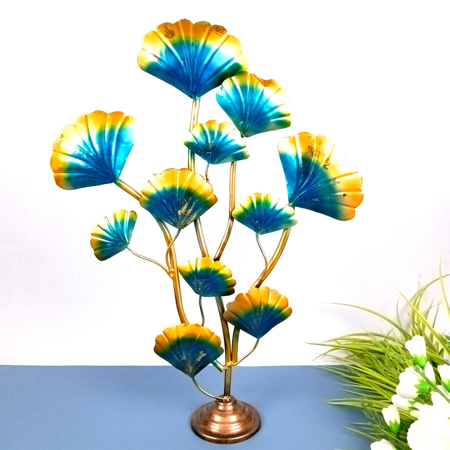 Beautiful Flower Bunch Decorative showpiece - for Home, Corner Table, Shelf, Living Room, Puja Room, Office Desk Decor & Gifts - apkamart