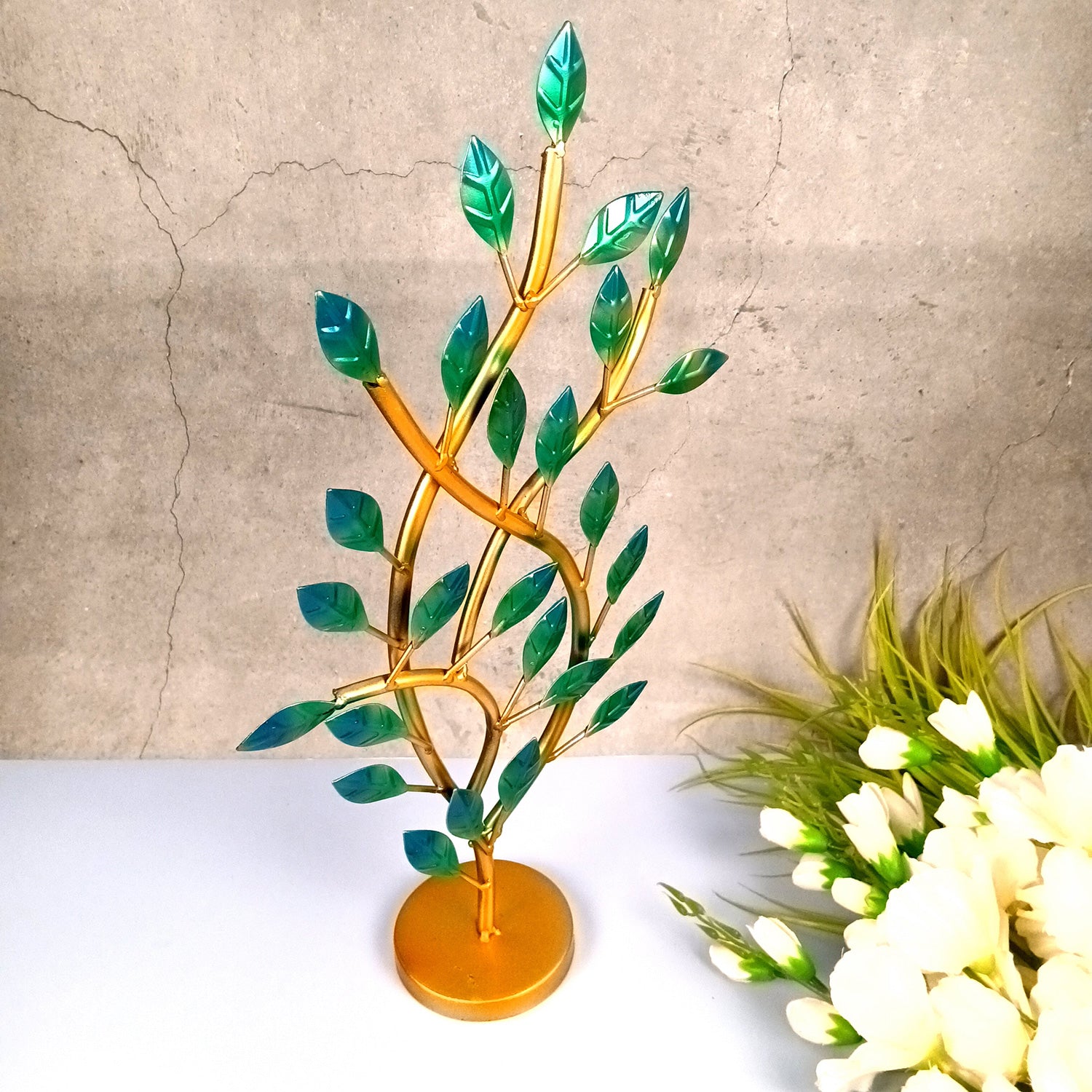 Leaf Tree Decorative showpiece - for Home, Corner Table, Shelf, Living Room, Puja Room, Office Desk Decor & Gifts - Apkamart #Style_Design 1