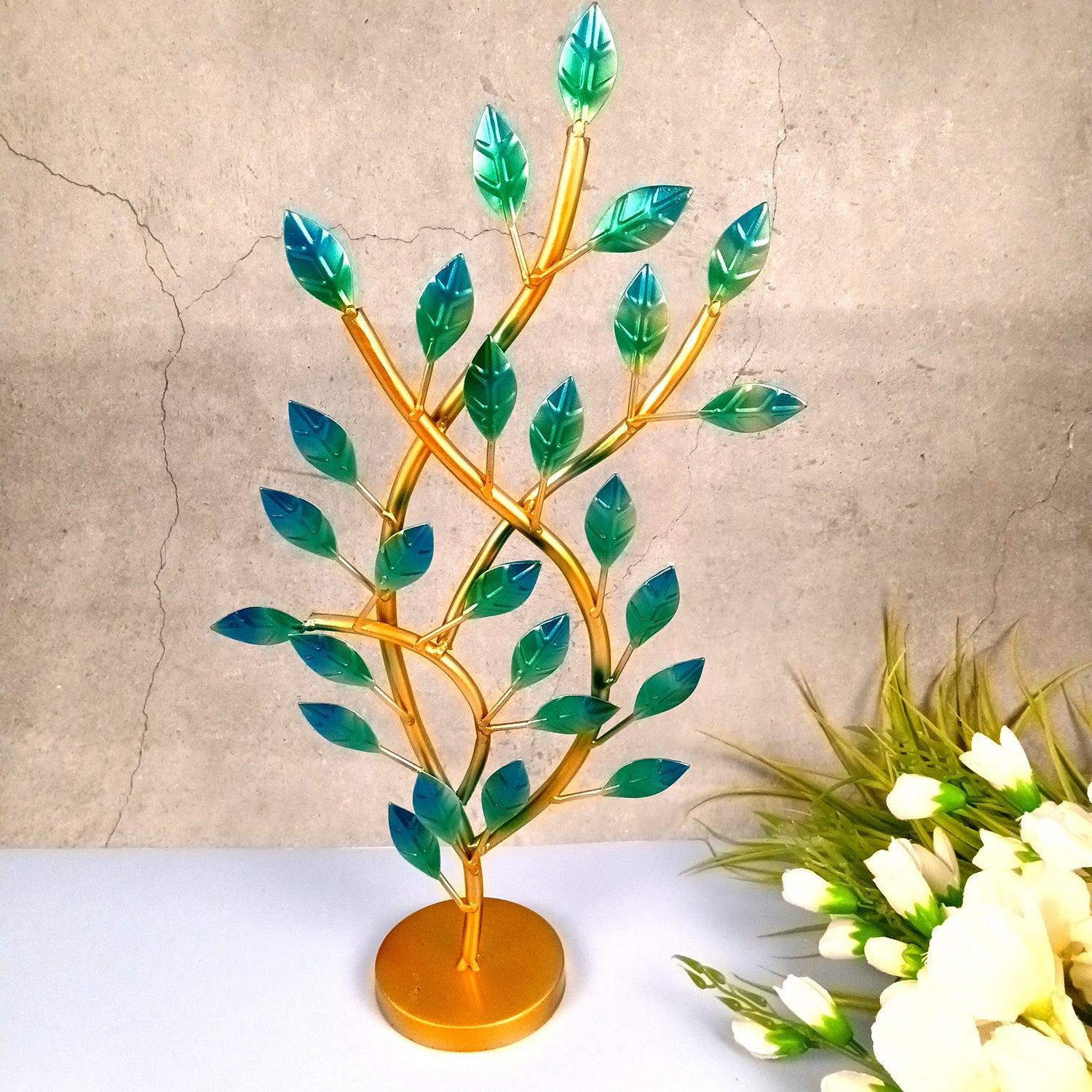 Leaf Tree Decorative showpiece - for Home, Corner Table, Shelf, Living Room, Puja Room, Office Desk Decor & Gifts - Apkamart #Style_Design 1