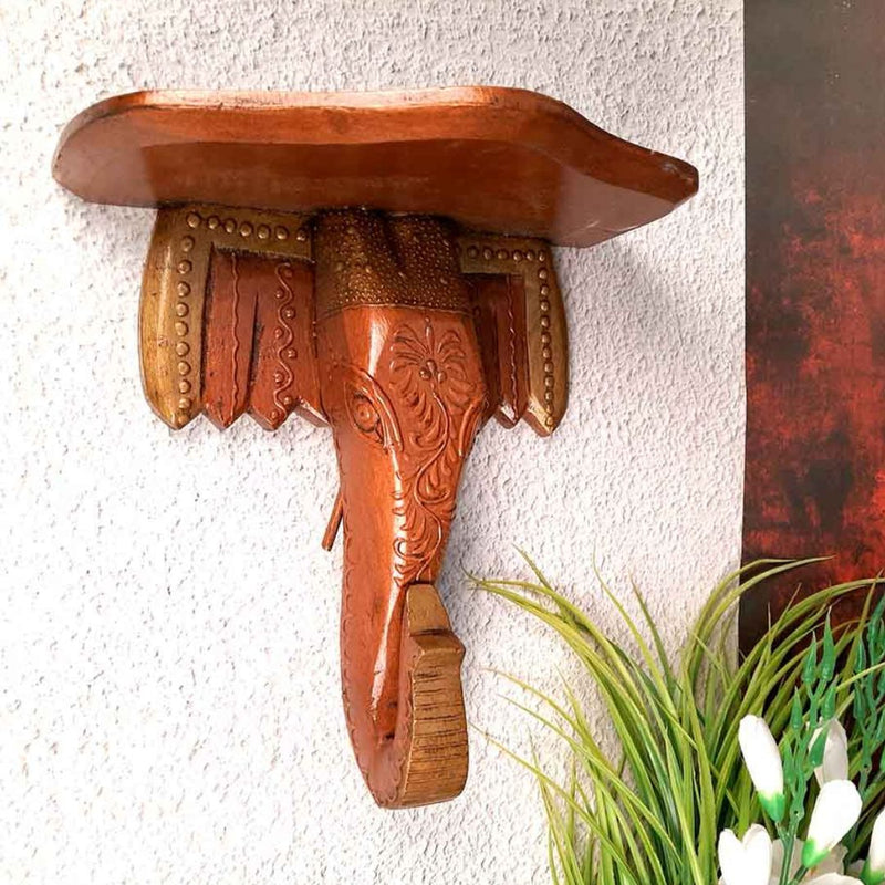 Antique Elephant Wall Bracket - For Home Decor & Gifts - 12 Inch- Apkamart