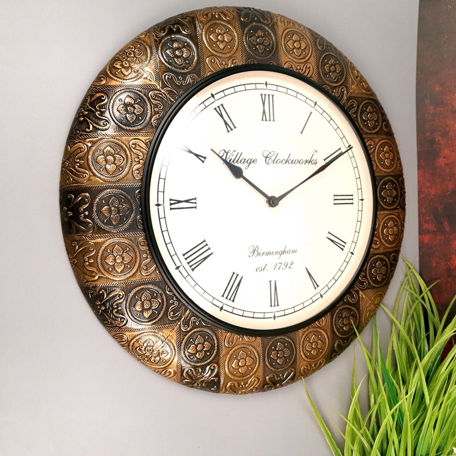 Wall Clock | Antique Clock Wall Mount - For Home, Living Room, Bedroom, Office & Hall Decoration | Wedding & Housewarming Gift -18 Inch - Apkamart