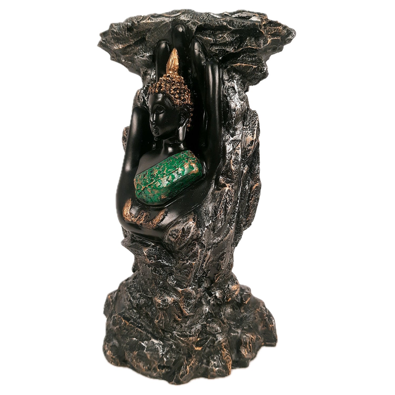 Buddha Statue Cum Vase | Lord Gautam Buddha in Meditation Idol Showpiece - For Living room, Home, Table, Shelf, Office Decor & Gift - 10 Inch - Apkamart