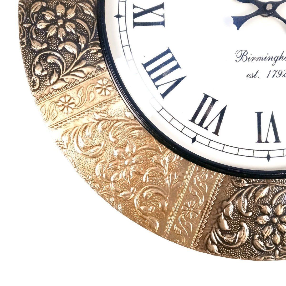 Vintage Roman Numeral Wall Clock, Golden Balck Wood Finish – Apkamart