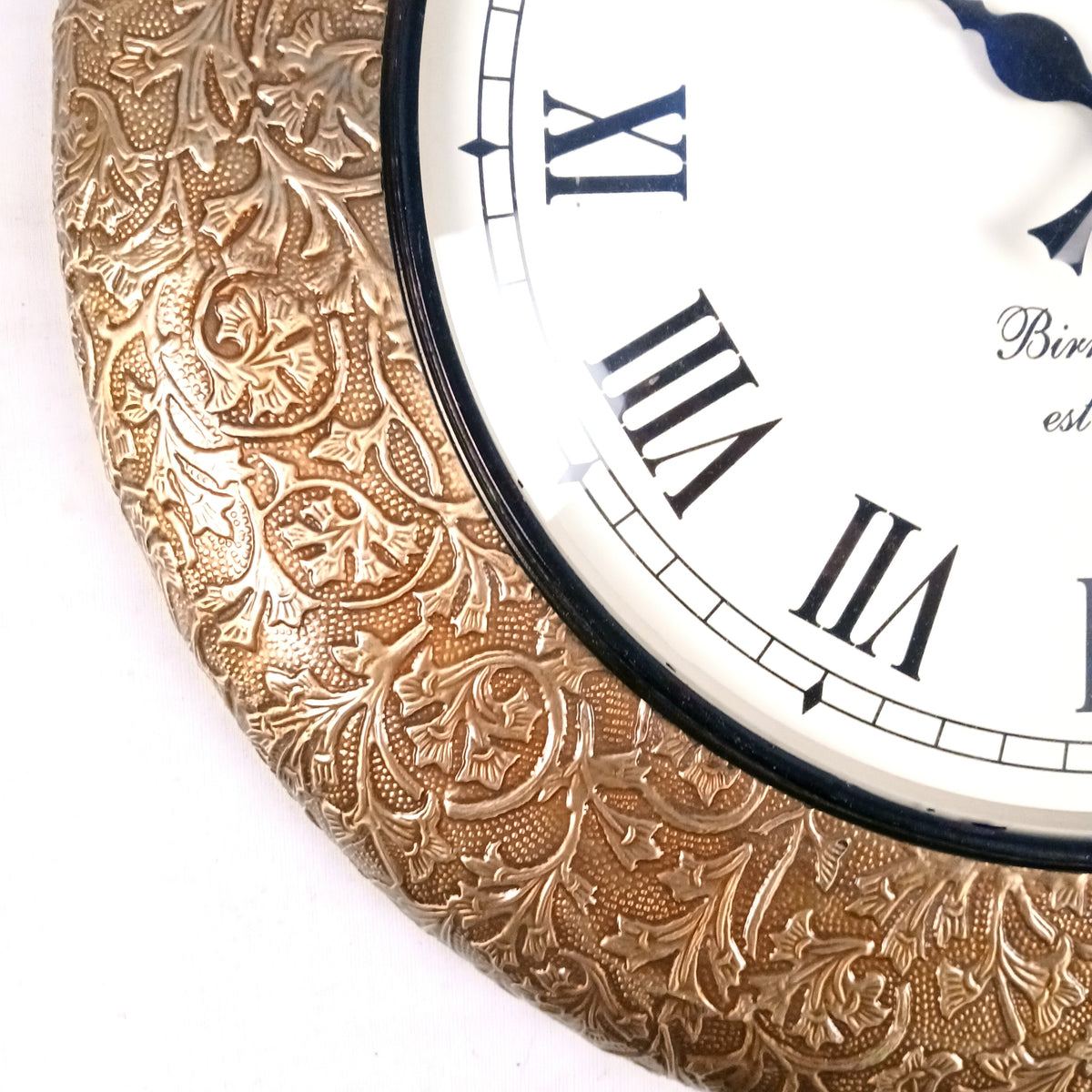 Vintage Roman Numeral Wall Clock, Golden Wood Finish – Apkamart