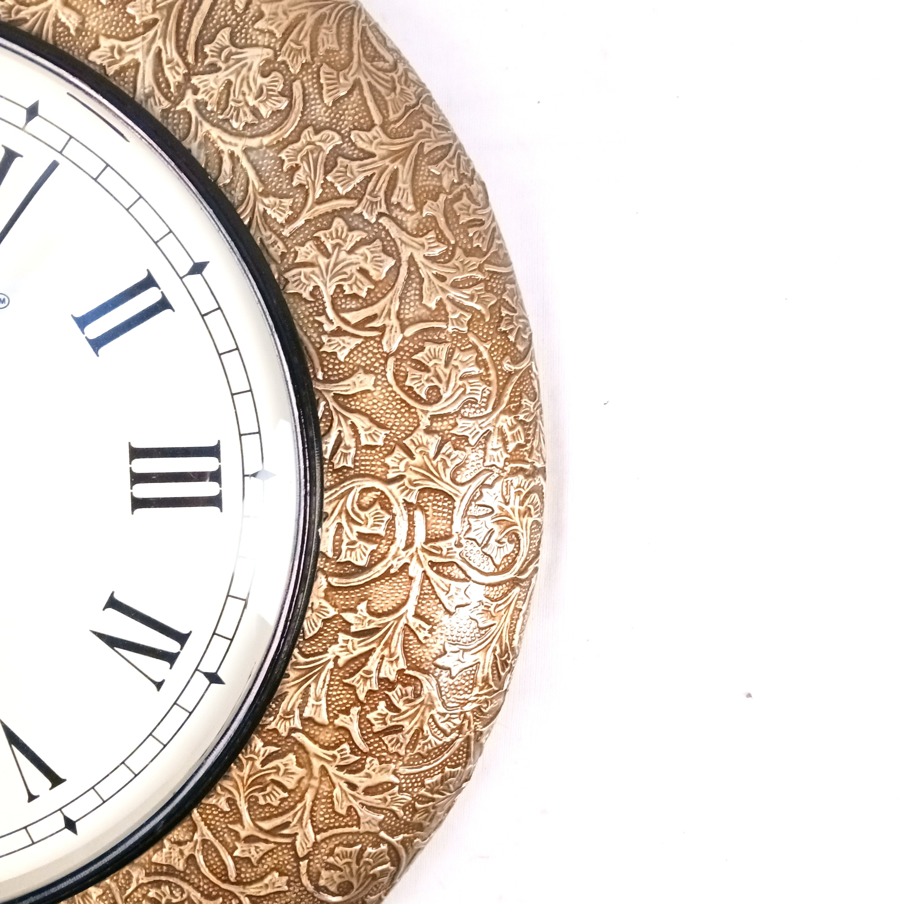 Vintage Roman Numeral Wall Clock, Golden Wood Finish – Apkamart