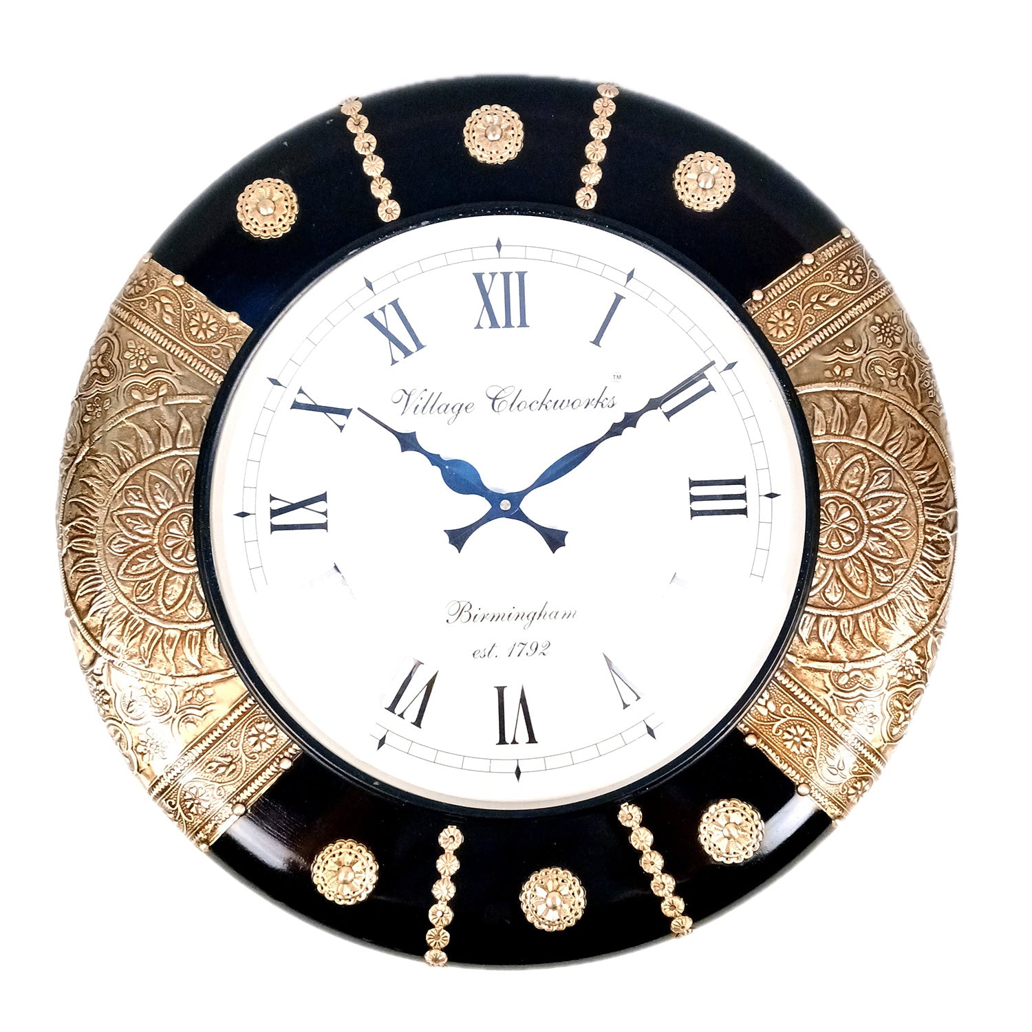 Wall Clock Wooden | Antique Clock With Premium Wood Finish & Brass Work - For Home, Living Room, Bedroom, Office & Hall Decoration | Wedding & Housewarming Gift - 18 Inch - Apkamart #Style_Design 1