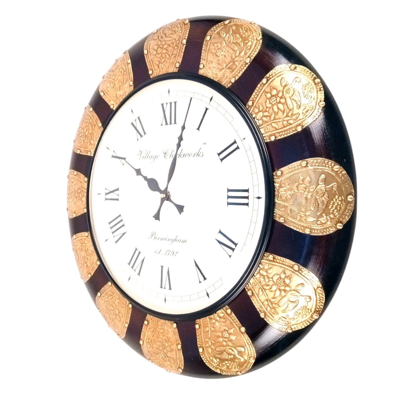 Designer Wall Clock for Living Room Bedroom Office | Analog Wall Clock | Decorative Modern Home Decor Wooden Wall Clock | Housewarming Wedding Gift - 18 Inch - Apkamart