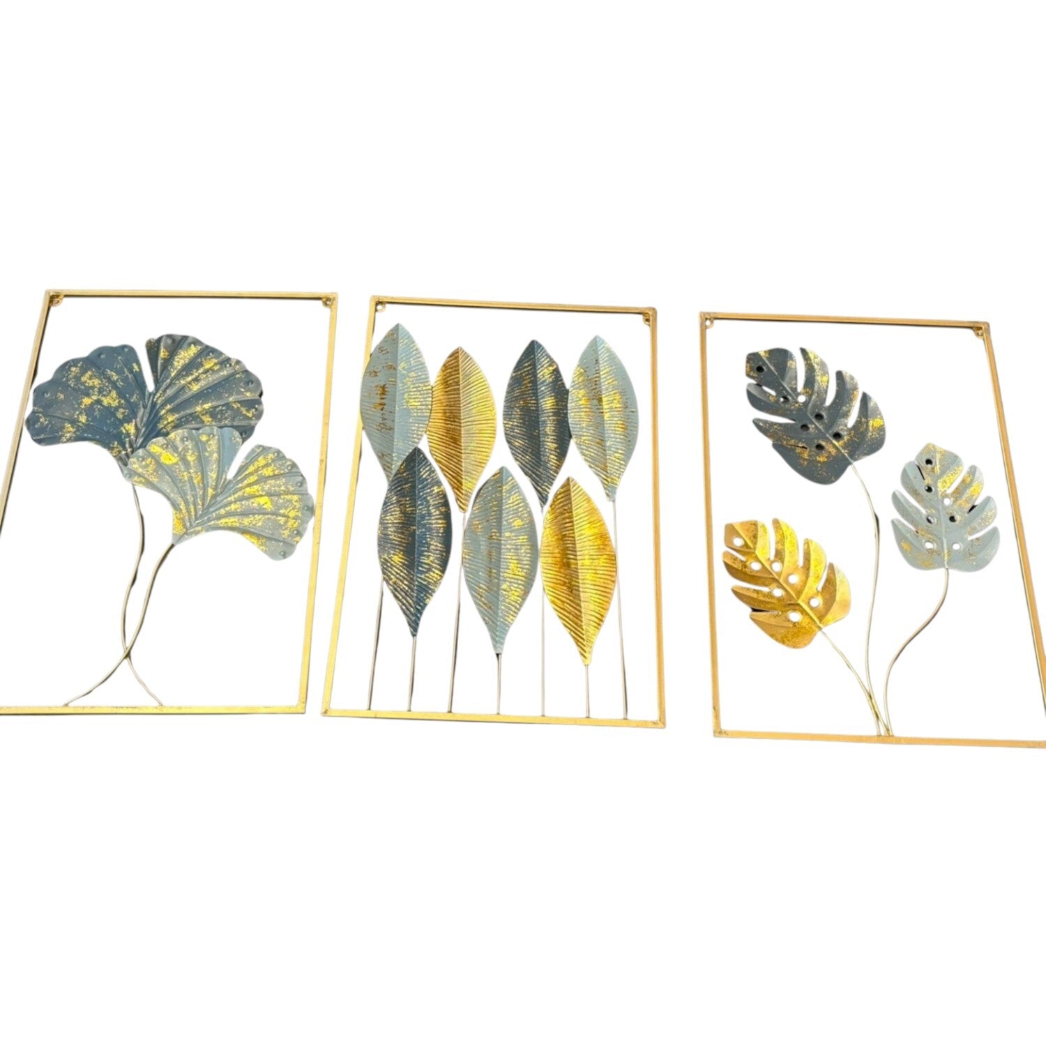 Flower Wall Hanging Set | Decorative Floral Wall Art for Home, Living Room, Bedroom & Hall | Metal Flower Wall Decor Panels - 24 Inch (Set Of 3) - Apkamart