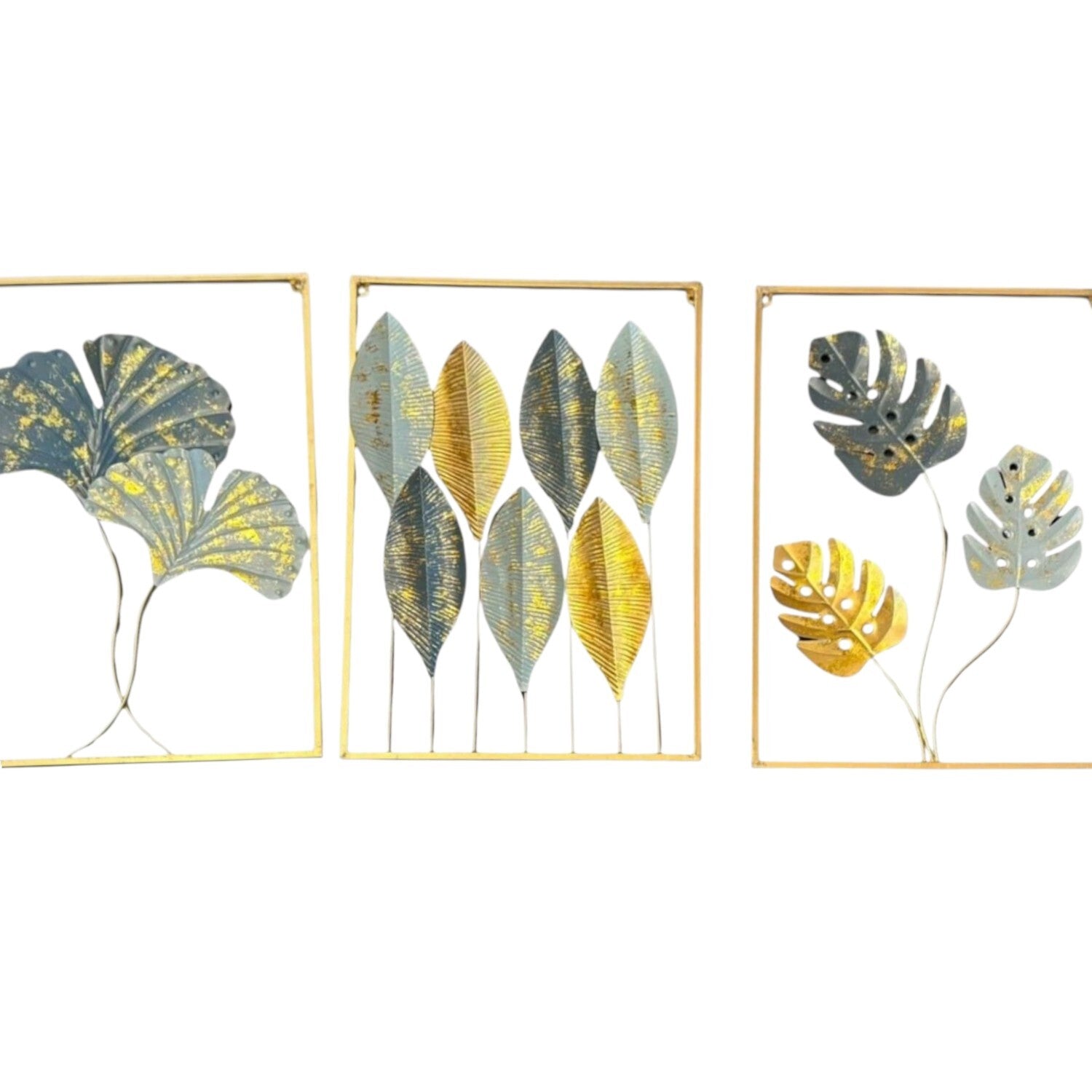 Flower Wall Hanging Set | Decorative Floral Wall Art for Home, Living Room, Bedroom & Hall | Metal Flower Wall Decor Panels - 24 Inch (Set Of 3) - Apkamart