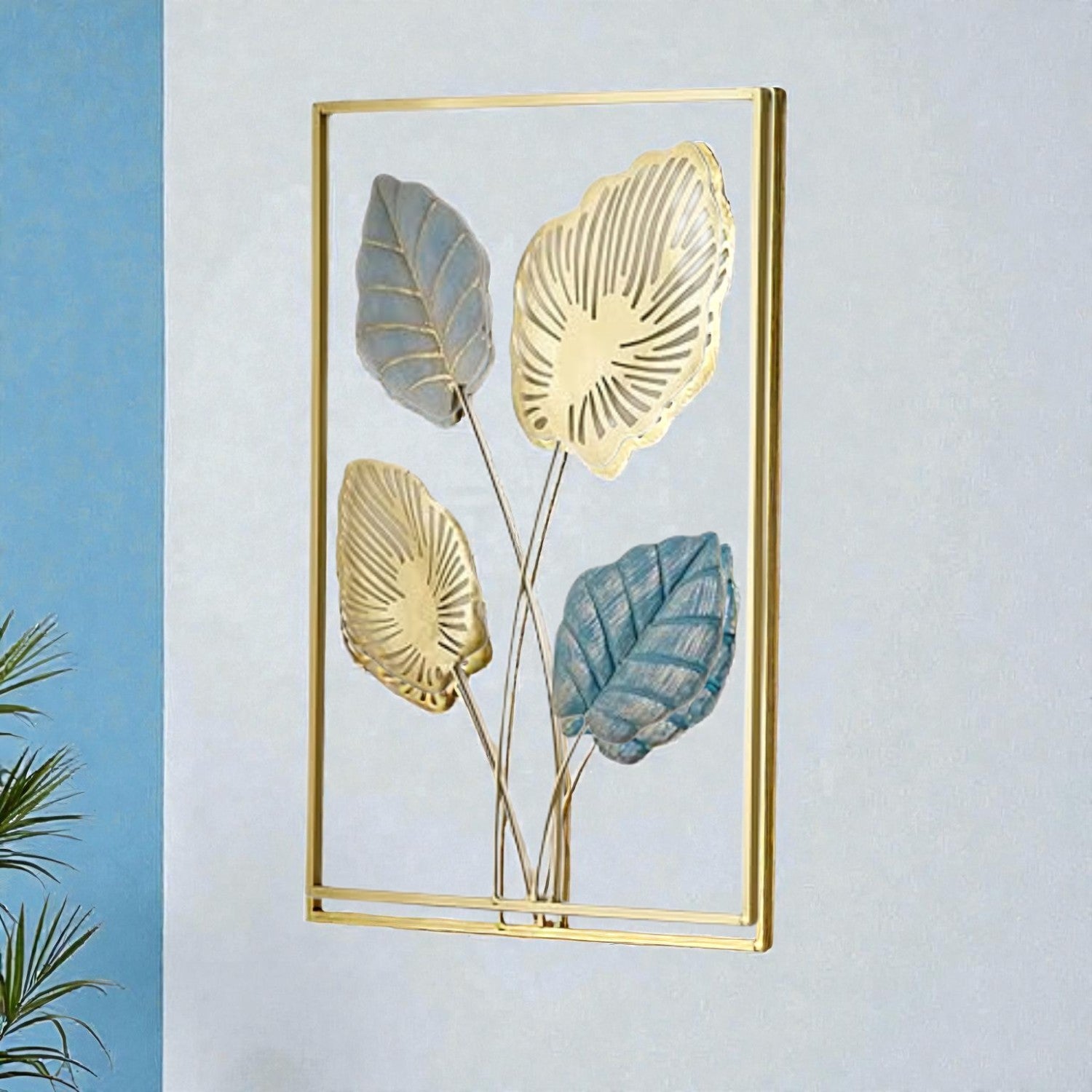 Flower Wall Hanging Set | Decorative Floral Wall Art for Home, Living Room, Bedroom & Hall | Metal Flower Wall Decor Panels - 24 Inch (Set Of 3) - Apkamart