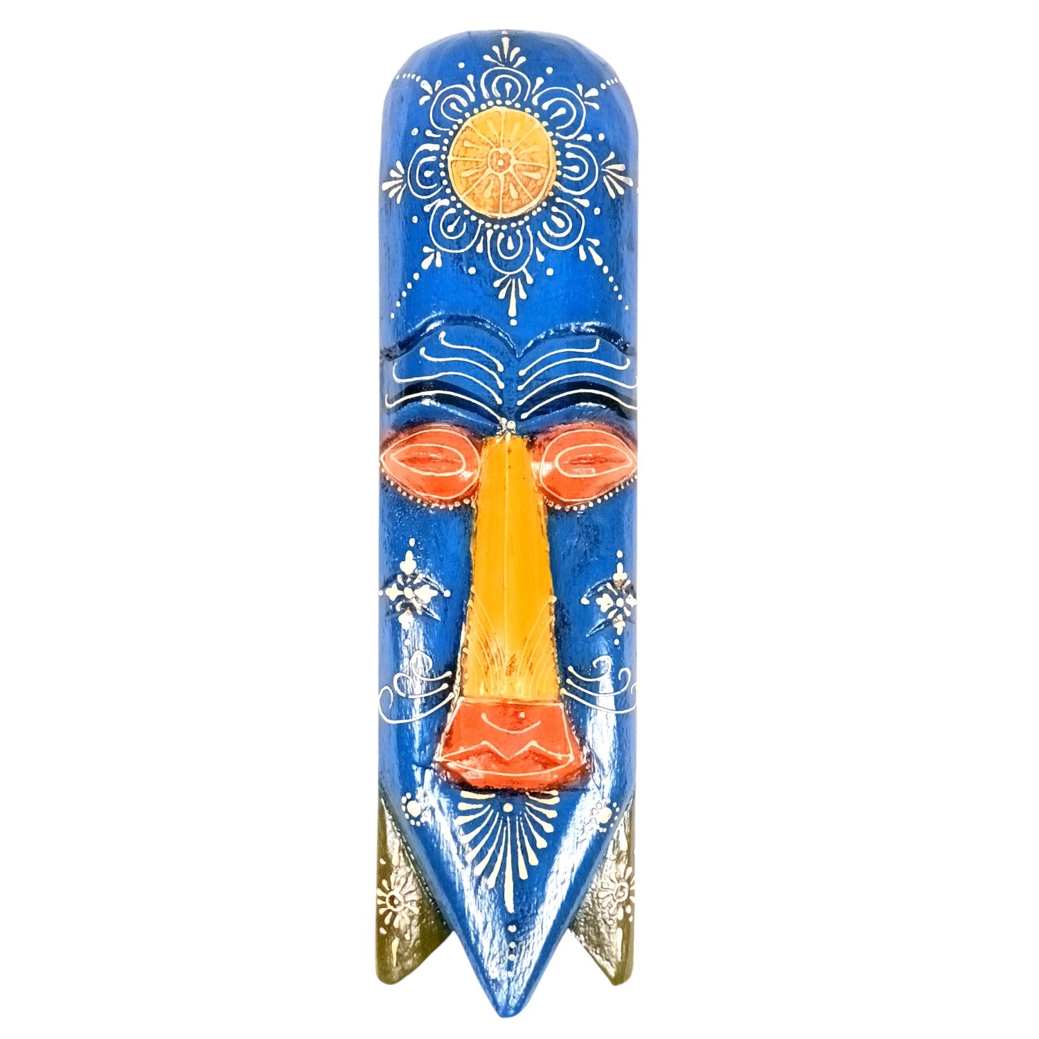 Wooden Wall Hanging Mask Showpiece | Decorative Mask for Home Wall Decor Premium Home Decor Item for Living Room | Bedroom Gift & Festive Showpiece - 15 Inch - Apkamart