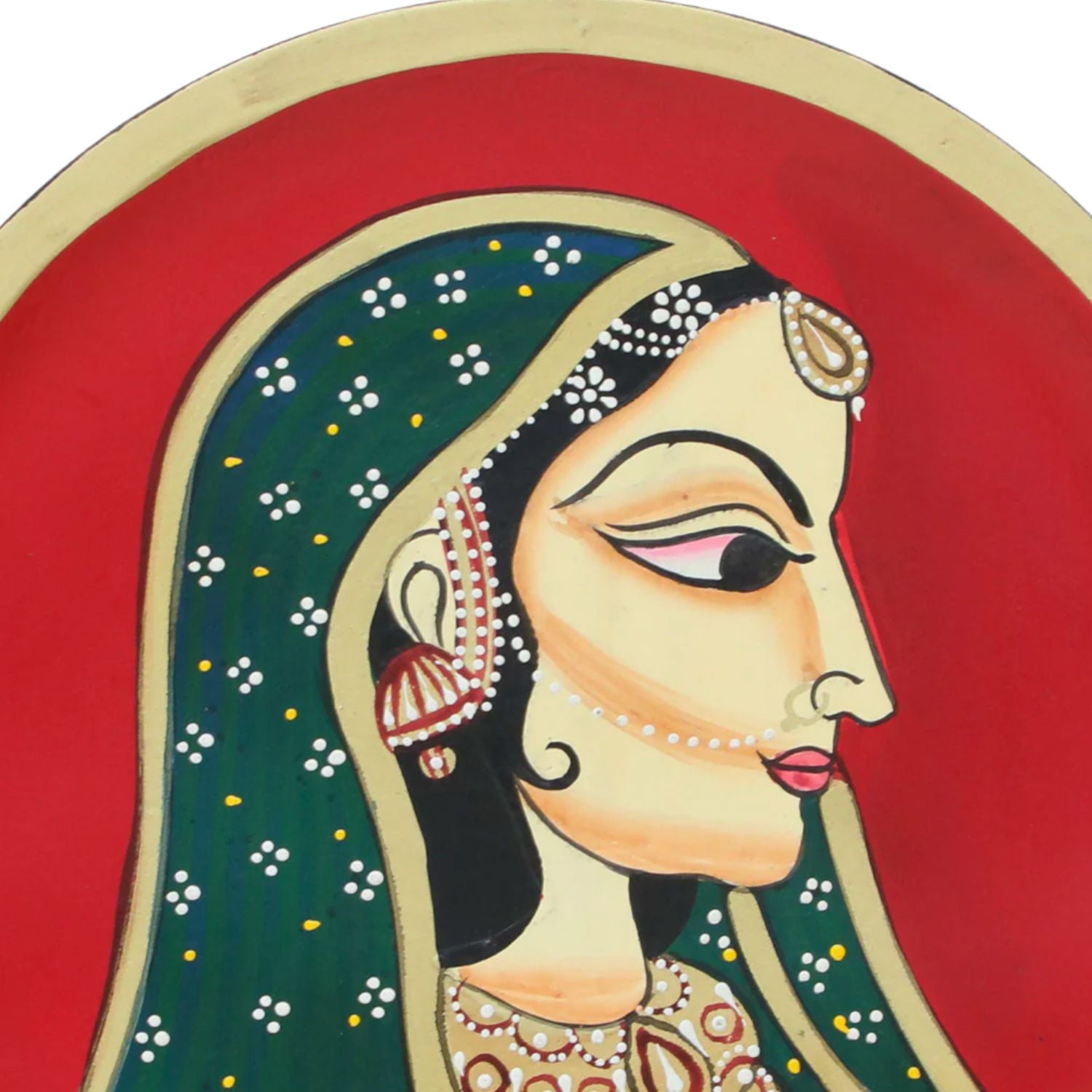 Wall Plate | Wooden Wall Hanging Plates - Bani Thani Lady Wall Art - For Home Decor, Living Room, Bedroom, Office | Gift for Wedding, Housewarming, Festivals - 12 Inch - Apkamart #Style_Design 1