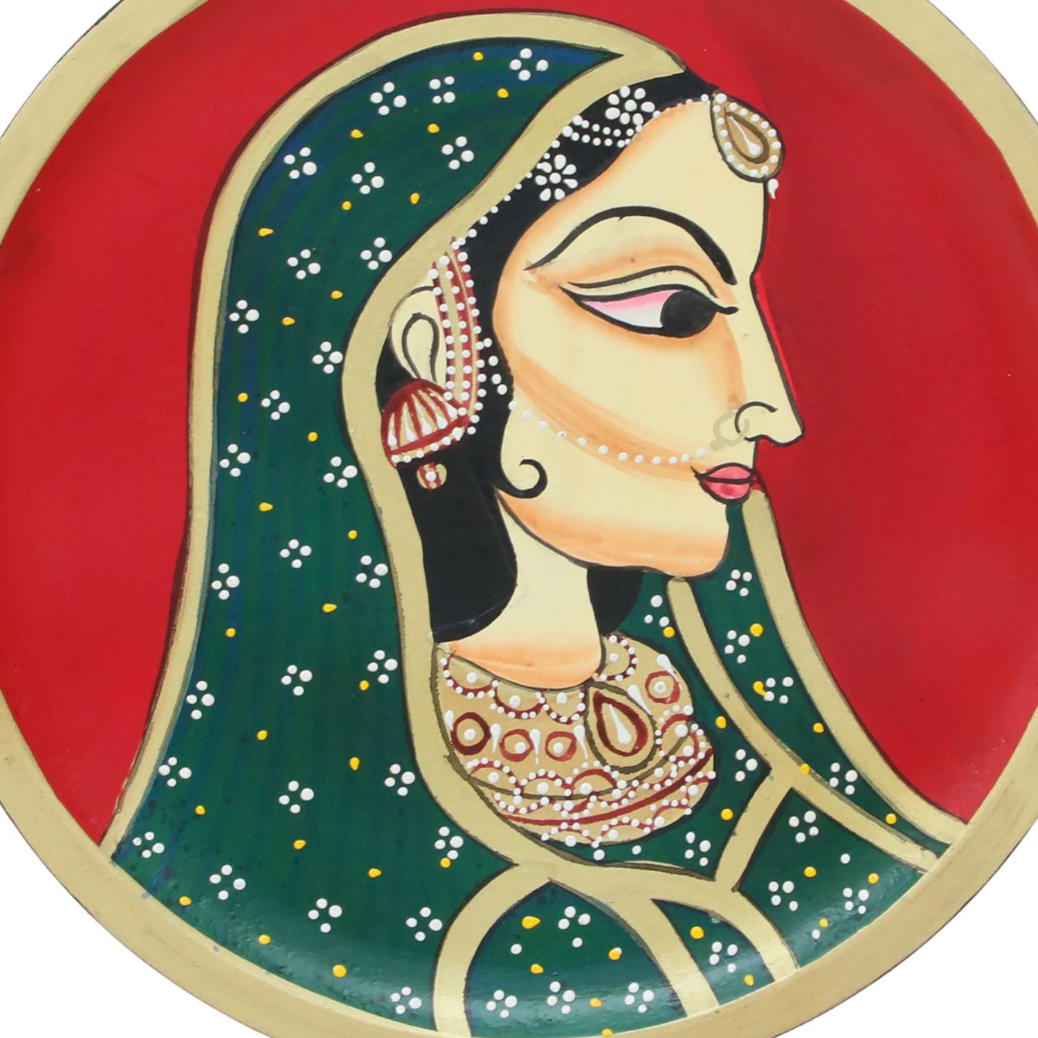 Wall Plate | Wooden Wall Hanging Plates - Bani Thani Lady Wall Art - For Home Decor, Living Room, Bedroom, Office | Gift for Wedding, Housewarming, Festivals - 12 Inch - Apkamart #Style_Design 1