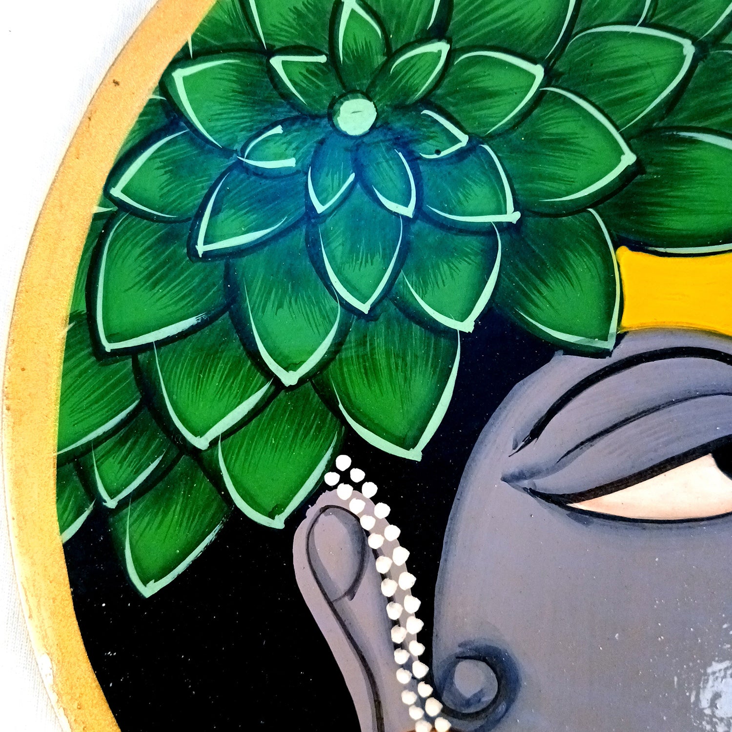 Wall Plate | Wooden Wall Hanging Plates - Krishna Wall Art - For Home Decor, Living Room, Office | Gift for Wedding, Housewarming, Festivals - 10 Inch - Apkamart #Colour_Grey