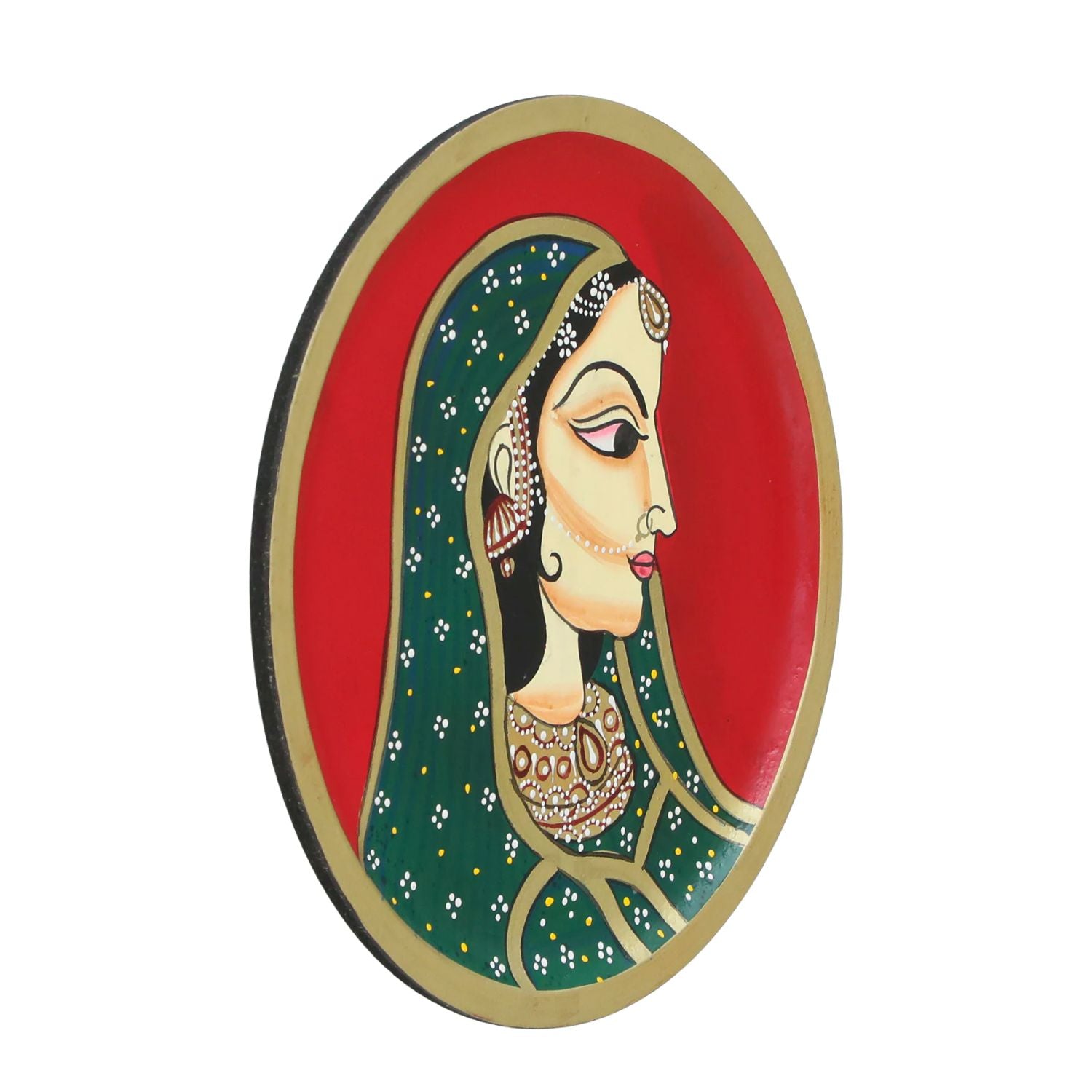 Wall Plate | Wooden Wall Hanging Plates - Bani Thani Lady Wall Art - For Home Decor, Living Room, Bedroom, Office | Gift for Wedding, Housewarming, Festivals - 12 Inch - Apkamart #Style_Design 1