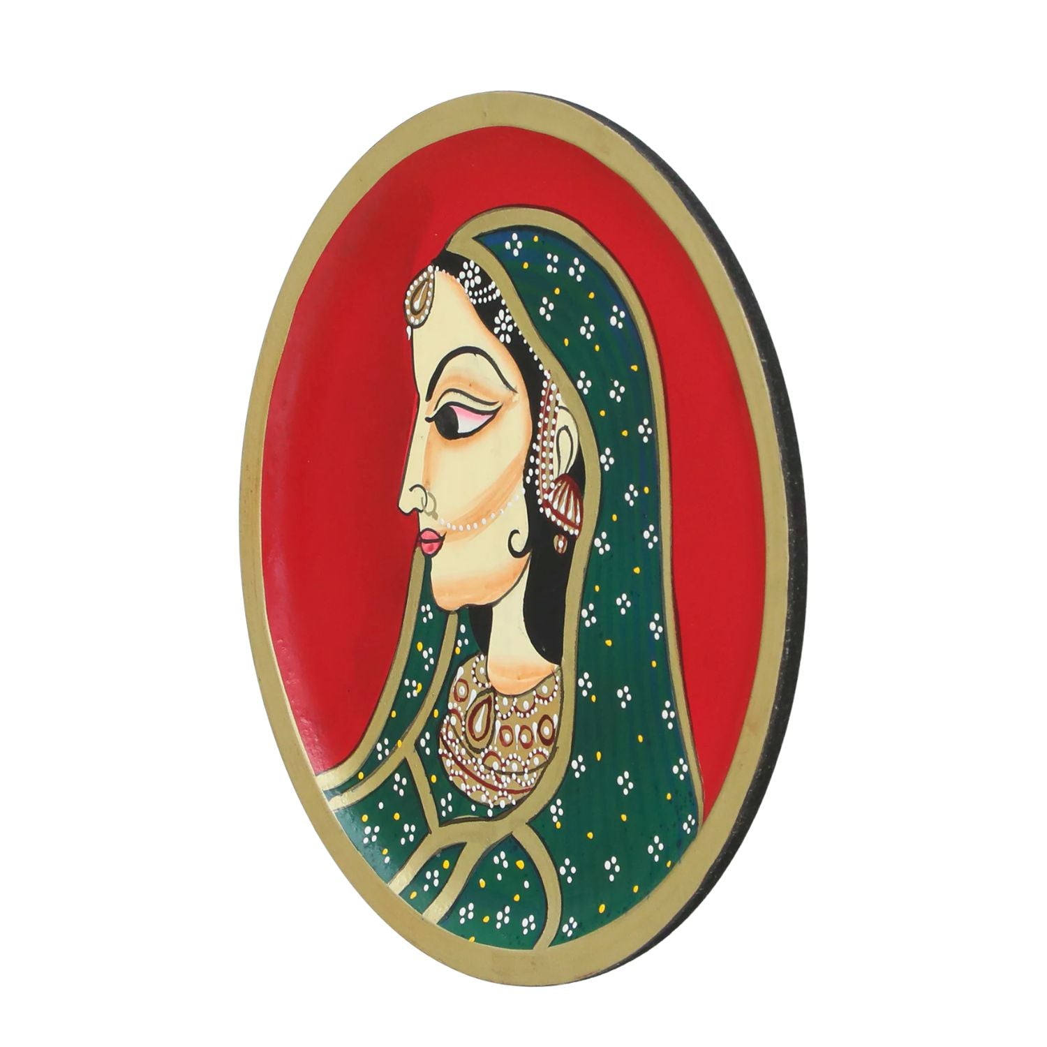 Wall Plate | Wooden Wall Hanging Plates - Bani Thani Lady Wall Art - For Home Decor, Living Room, Bedroom, Office | Gift for Wedding, Housewarming, Festivals - 12 Inch - Apkamart #Style_Design 1