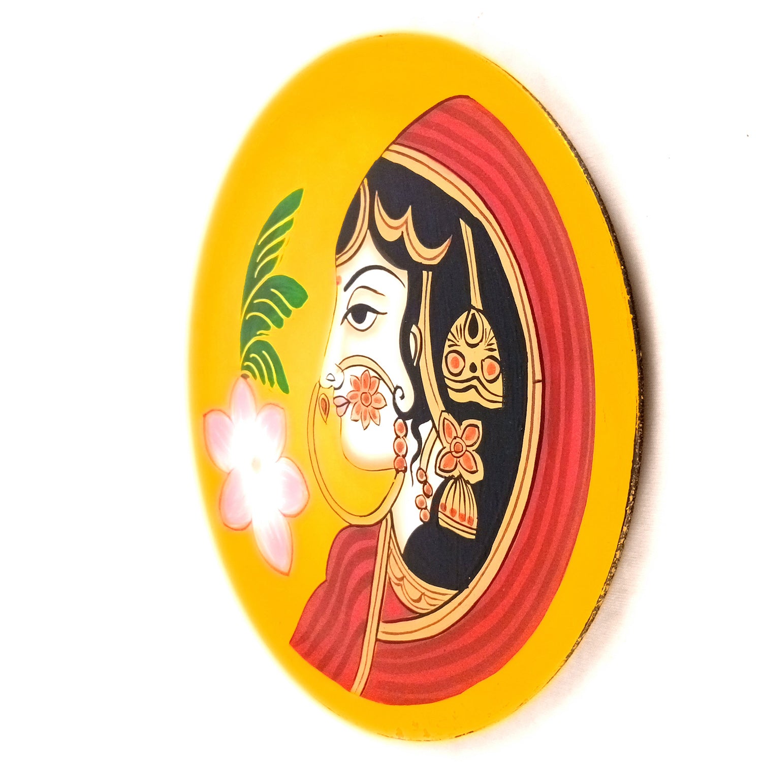 Wall Plate | Wooden Wall Hanging Plates - Bani Thani Lady Wall Art - For Home Decor, Living Room, Bedroom, Office | Gift for Wedding, Housewarming, Festivals - 12 Inch - Apkamart #Style_Design 3