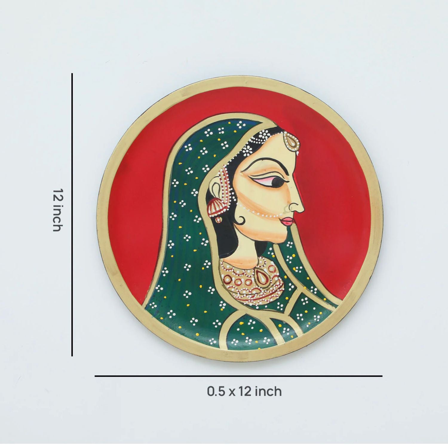 Wall Plate | Wooden Wall Hanging Plates - Bani Thani Lady Wall Art - For Home Decor, Living Room, Bedroom, Office | Gift for Wedding, Housewarming, Festivals - 12 Inch - Apkamart #Style_Design 1