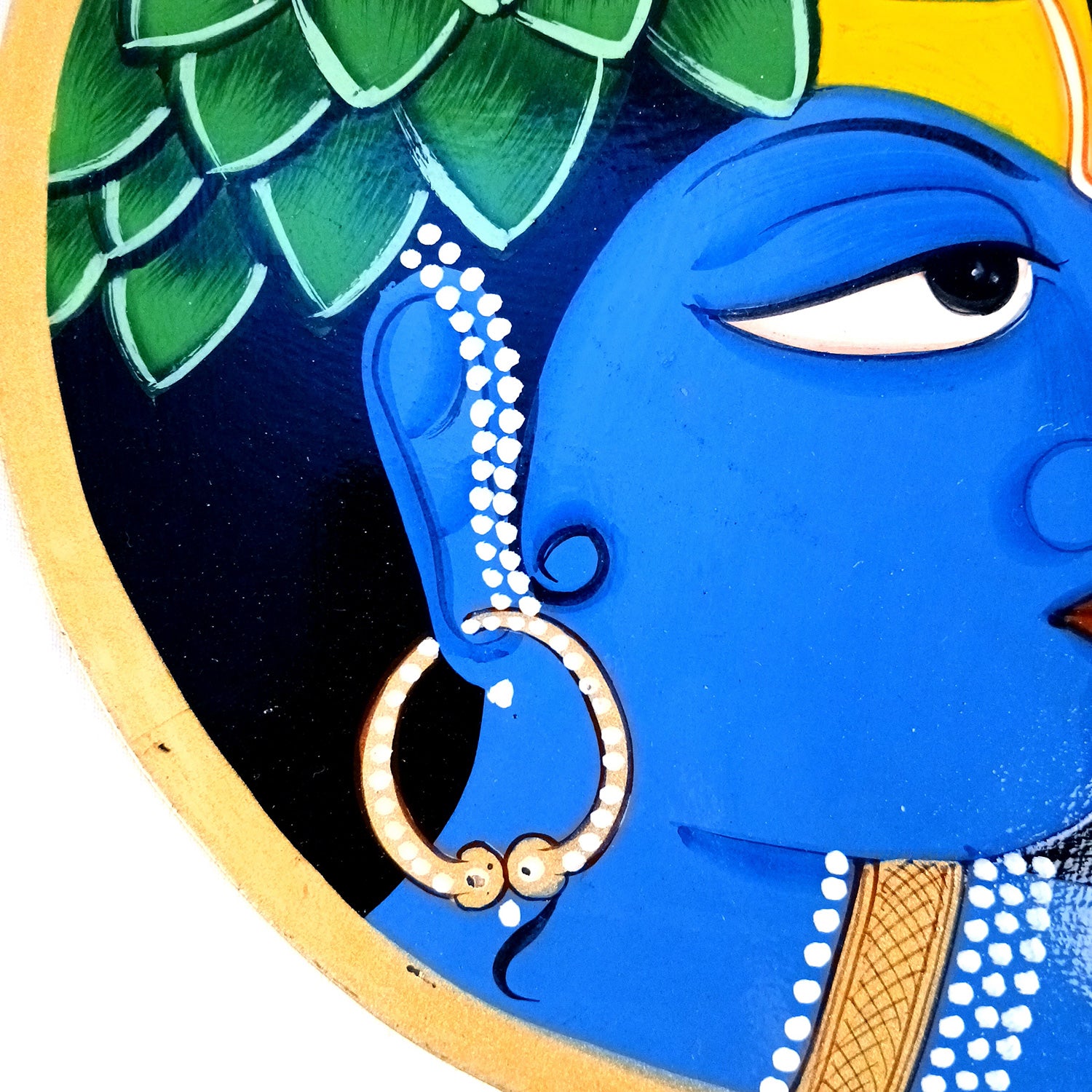 Wall Plate | Wooden Wall Hanging Plates - Krishna Wall Art - For Home Decor, Living Room, Office | Gift for Wedding, Housewarming, Festivals - 10 Inch - Apkamart #Colour_Black