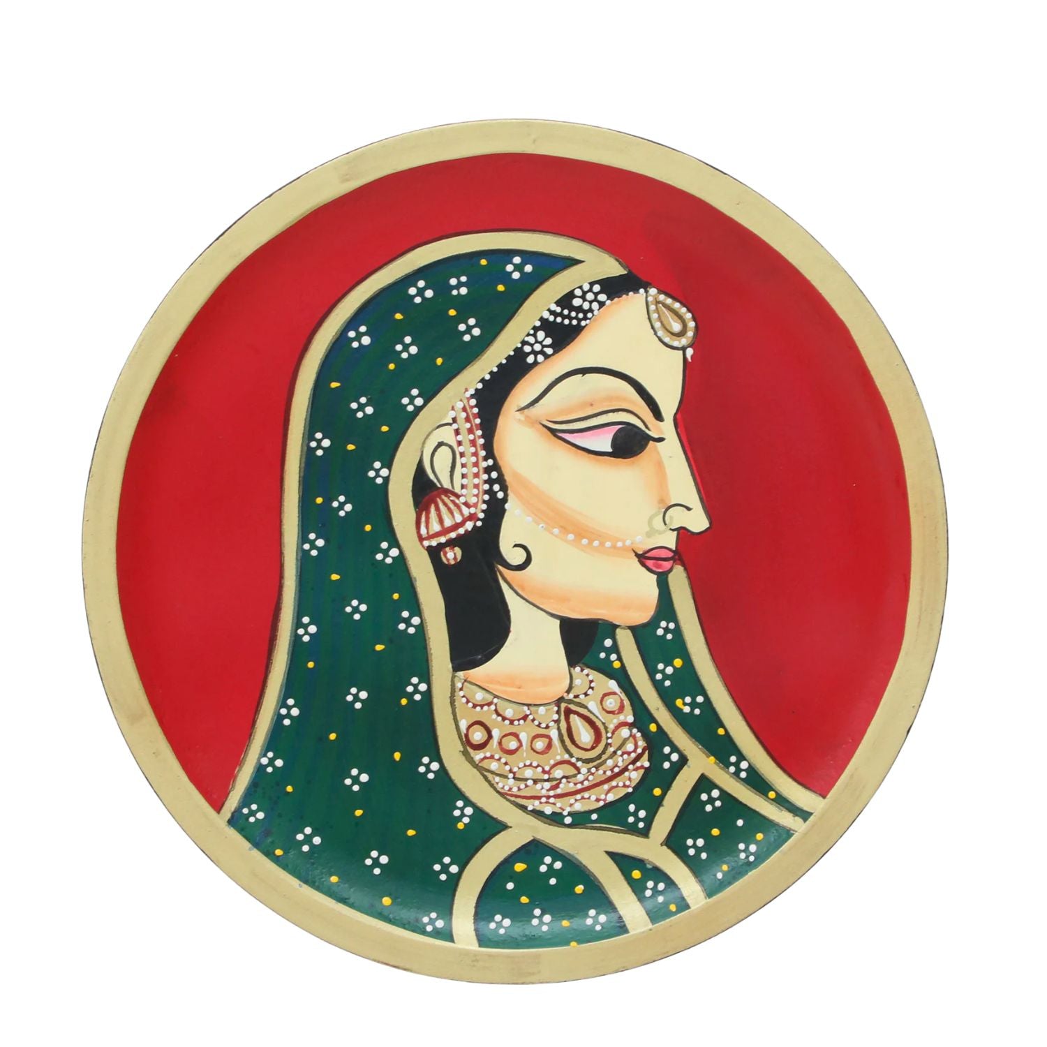 Wall Plate | Wooden Wall Hanging Plates - Bani Thani Lady Wall Art - For Home Decor, Living Room, Bedroom, Office | Gift for Wedding, Housewarming, Festivals - 12 Inch - Apkamart #Style_Design 1