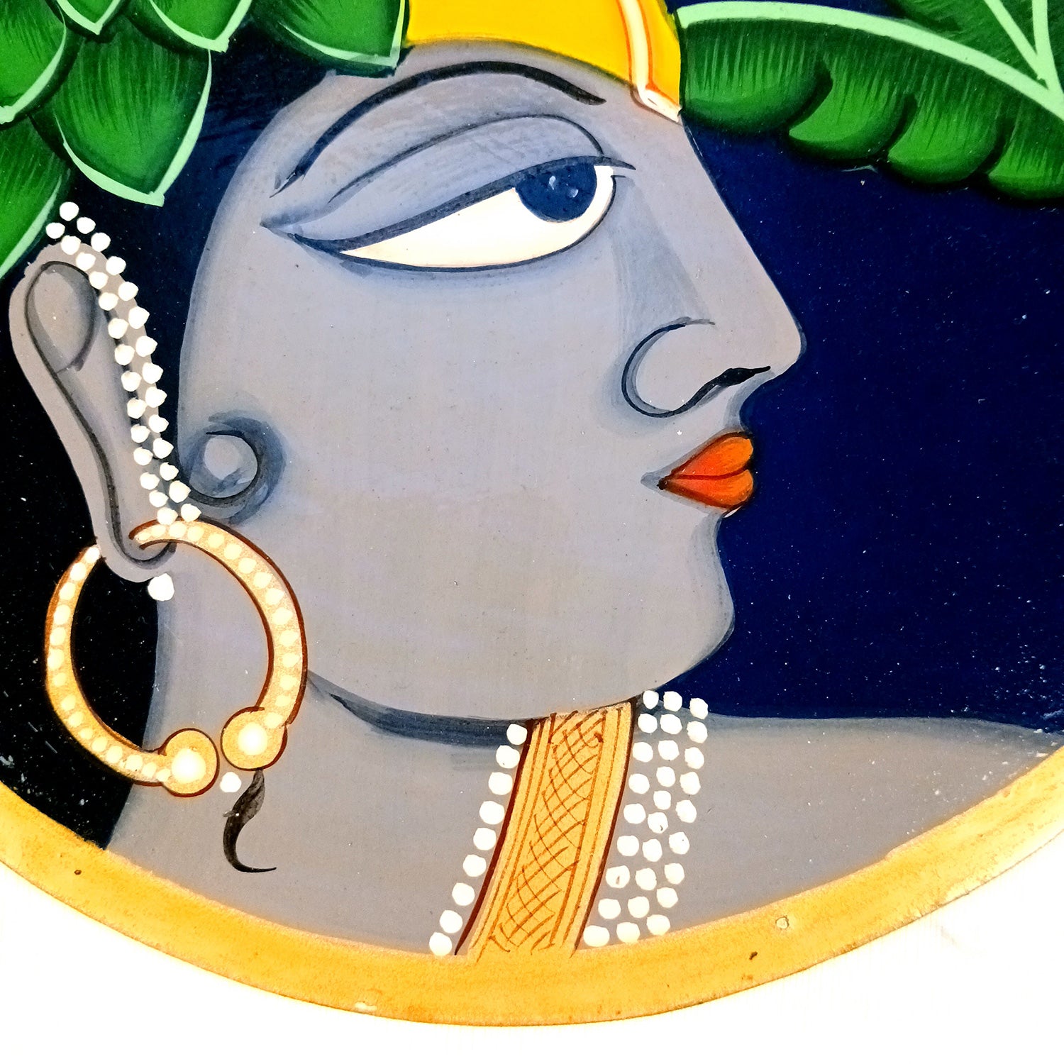 Wall Plate | Wooden Wall Hanging Plates - Krishna Wall Art - For Home Decor, Living Room, Office | Gift for Wedding, Housewarming, Festivals - 10 Inch - Apkamart #Colour_Grey