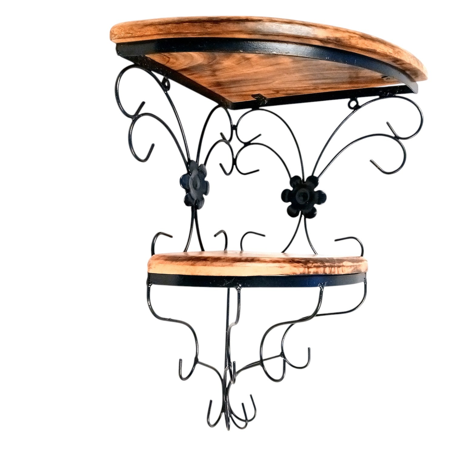 Wall Shelf Stand 2 Shelf | Floating Shelves Hanging For Keeping Showpieces, Small Plants, Tea Lights | Wooden Wall Brackets - For Home, Living Room, Wall Decor & Gifts - 19 Inch - Apkamart