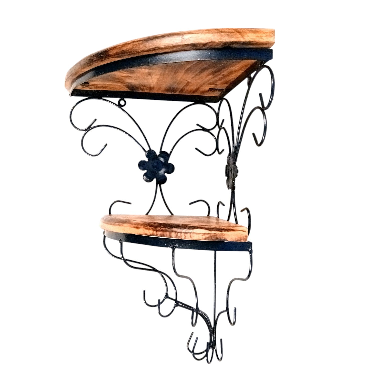 Wall Shelf Stand 2 Shelf | Floating Shelves Hanging For Keeping Showpieces, Small Plants, Tea Lights | Wooden Wall Brackets - For Home, Living Room, Wall Decor & Gifts - 19 Inch - Apkamart