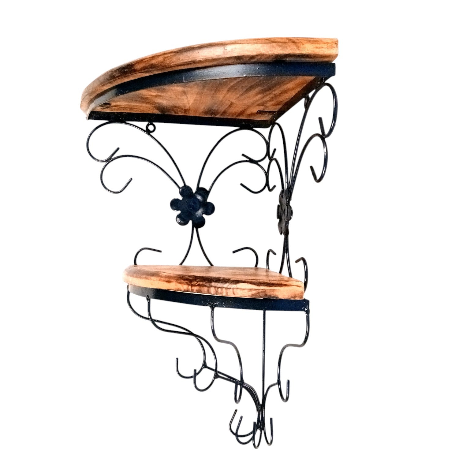 Wall Shelf Stand 2 Shelf | Floating Shelves Hanging For Keeping Showpieces, Small Plants, Tea Lights | Wooden Wall Brackets - For Home, Living Room, Wall Decor & Gifts - 19 Inch - Apkamart