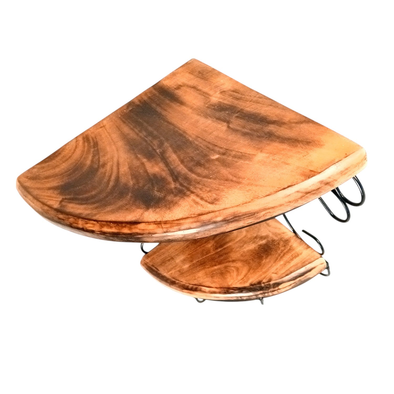 Wall Shelf Stand 2 Shelf | Floating Shelves Hanging For Keeping Showpieces, Small Plants, Tea Lights | Wooden Wall Brackets - For Home, Living Room, Wall Decor & Gifts - 19 Inch - Apkamart