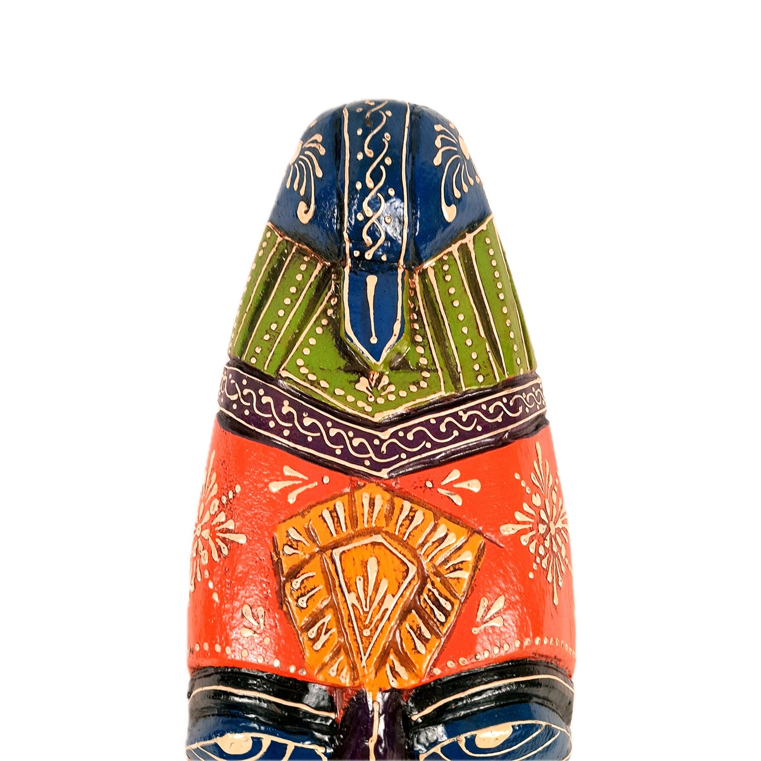 Mask Wall Hanging |Nazar Battu | Tribal Masks for Home Entrance & Living Room - for Home, Door, Hall-Way, Entrance, Balcony Decoration - 18 Inch - Apkamart #color_Orange