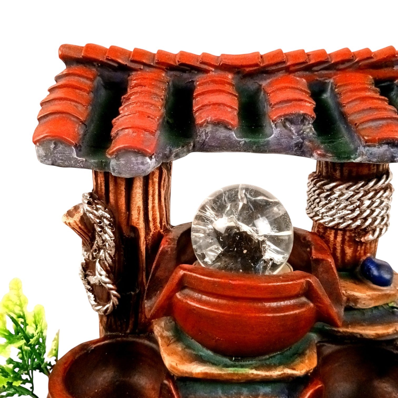Table Water Fountain LED Lights Crystal Ball | Indoor Waterfall Showpiece - 10 Inch - Apkamart