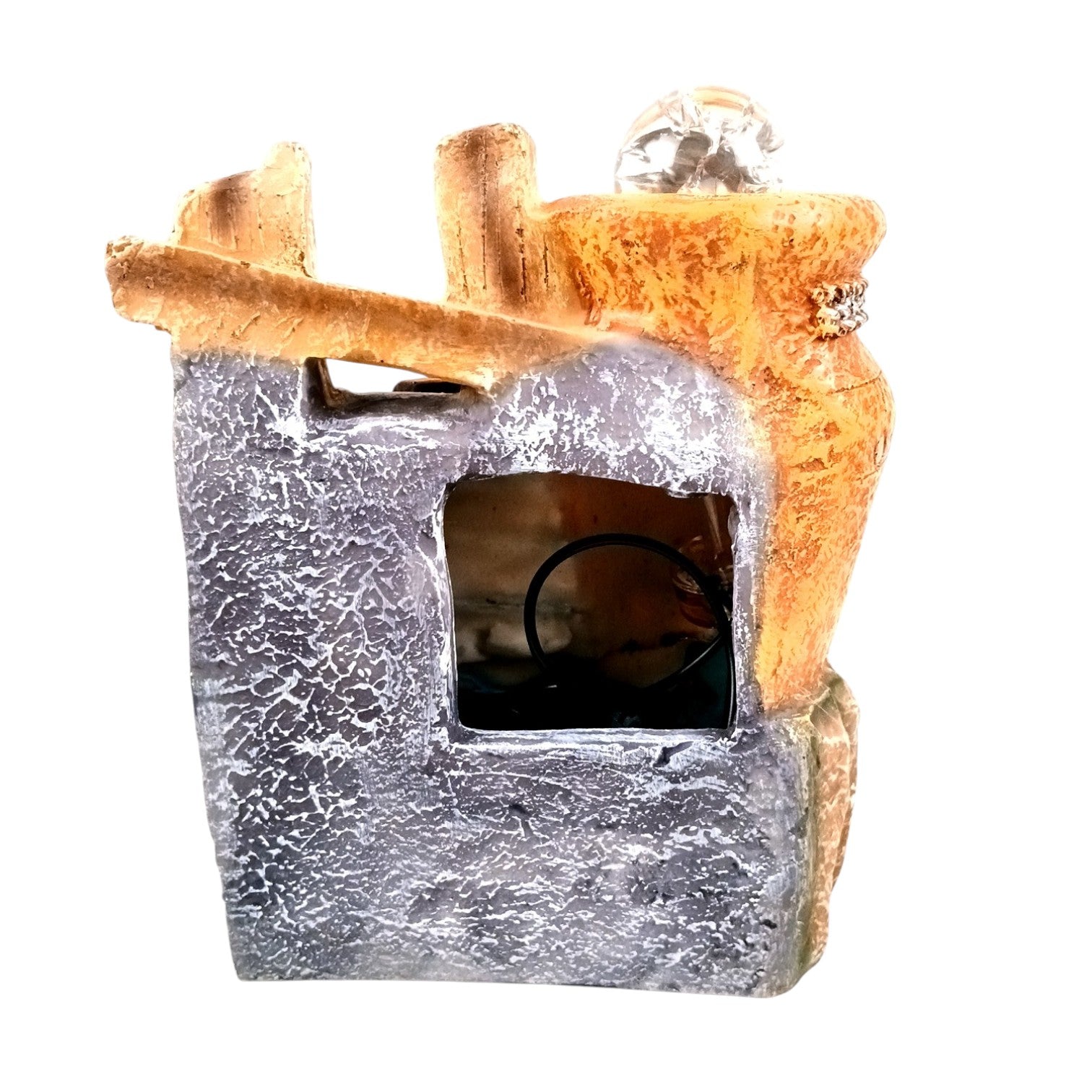 3 Step Indoor Water Fountain LED Showpiece Vastu Table - 10 Inch - Apkamart