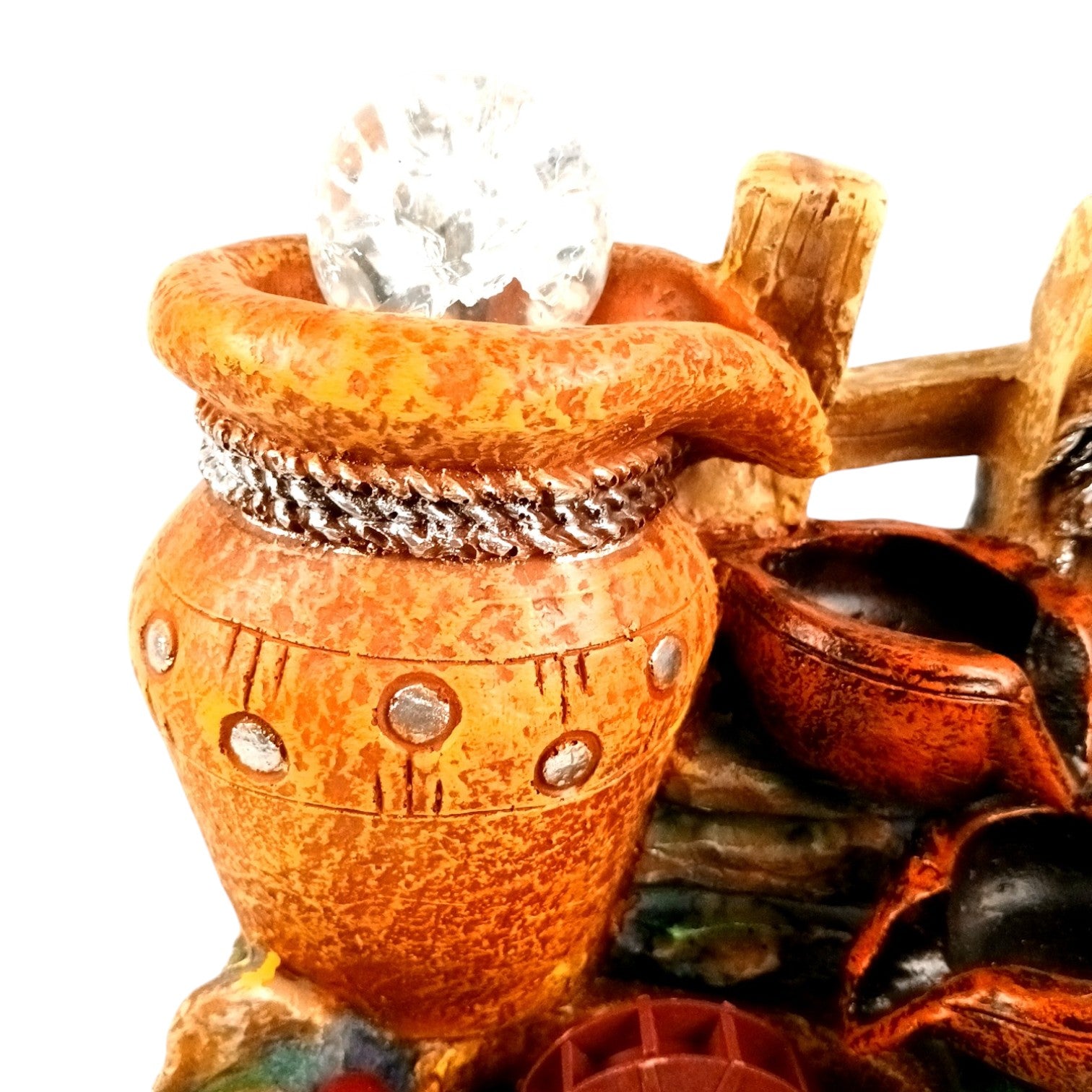 3 Step Indoor Water Fountain LED Showpiece Vastu Table - 10 Inch - Apkamart