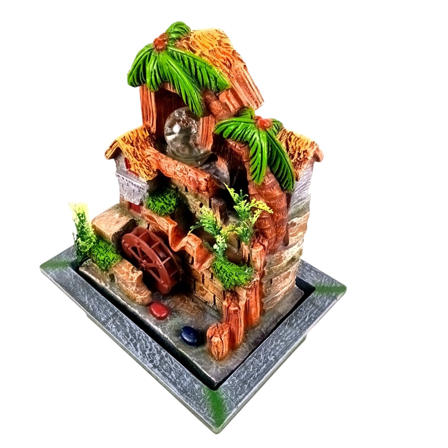 3 Step Water Fountain LED - Meditating Indoor Vastu - 15 Inch - Apkamart