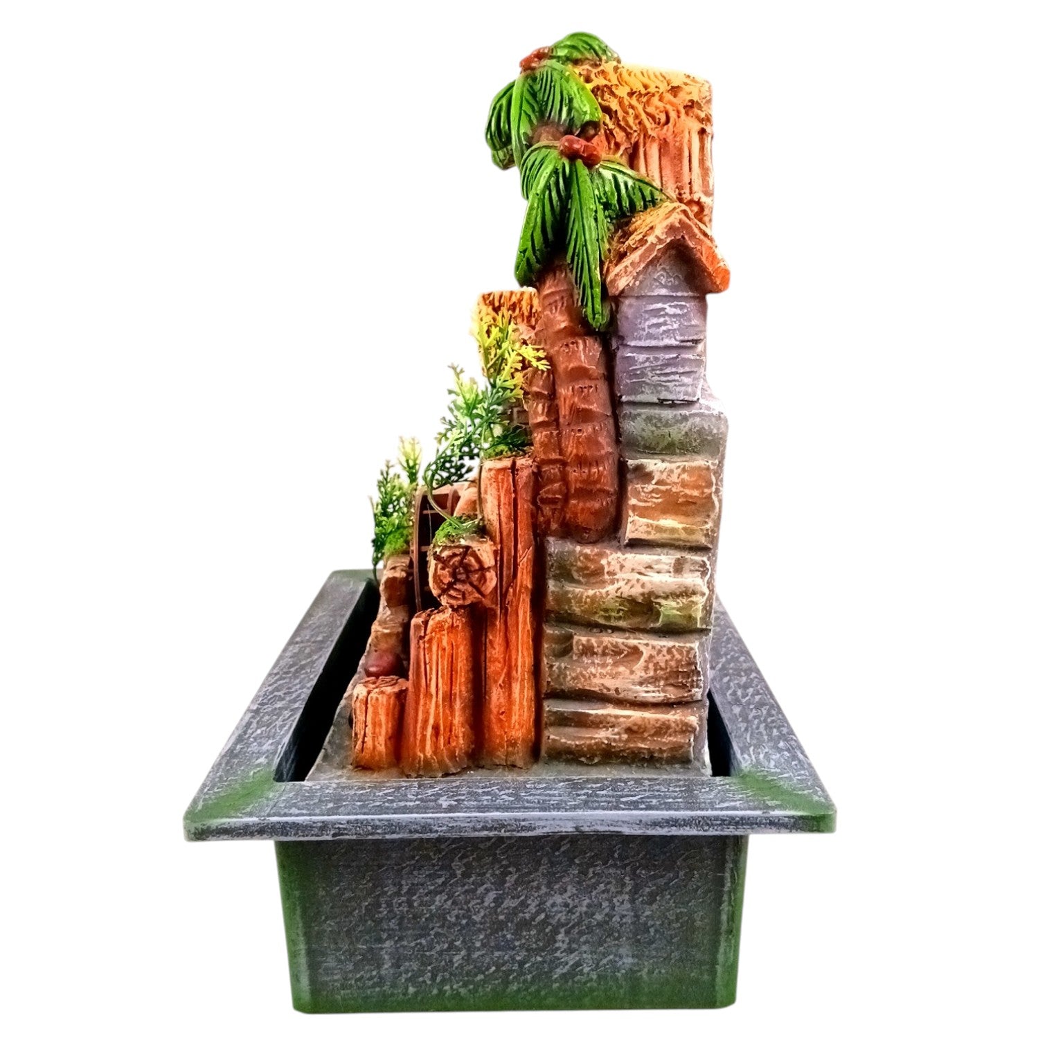 3 Step Water Fountain LED - Meditating Indoor Vastu - 15 Inch - Apkamart