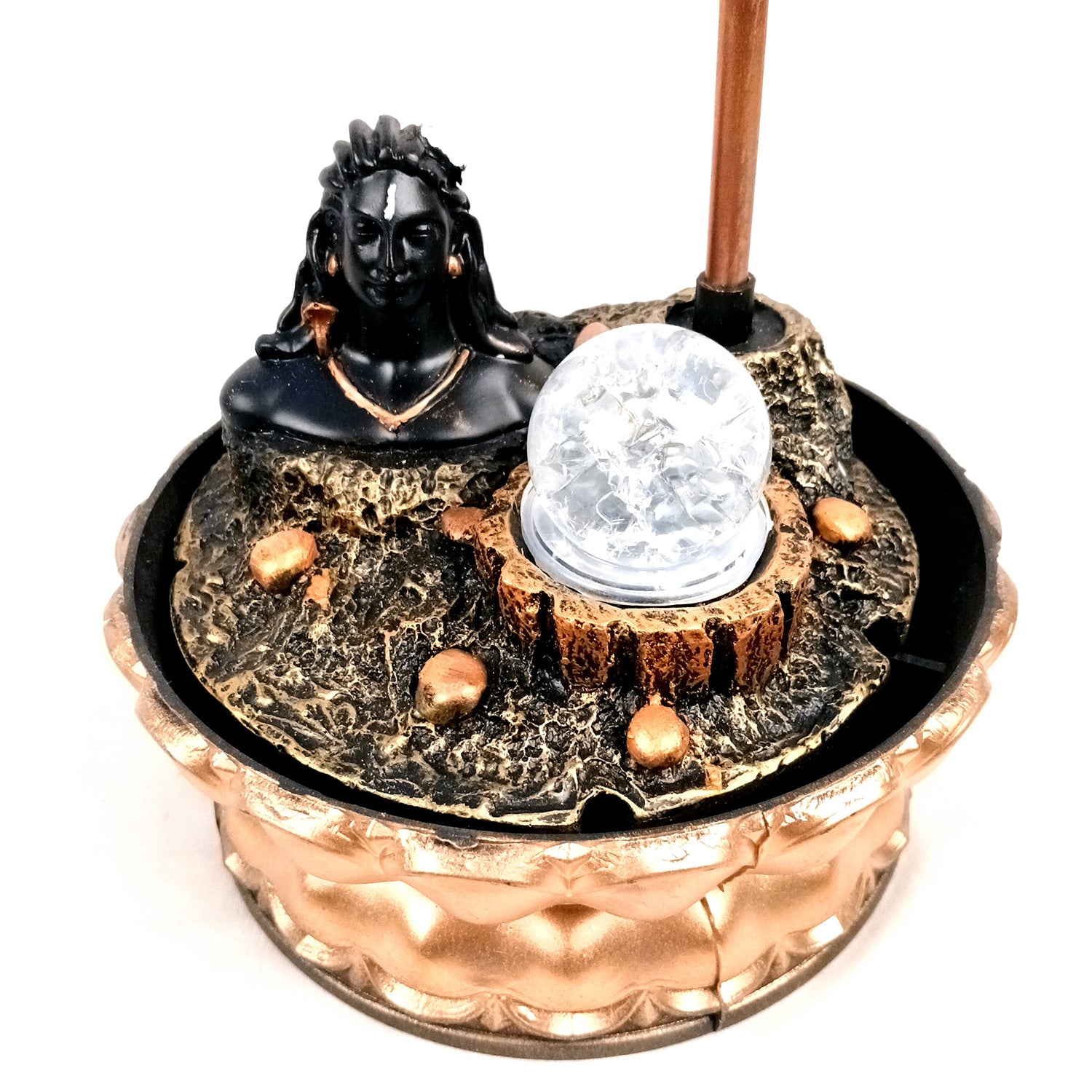 Lord Shiva LED Water Fountain Showpiece - For Table Decor & Living Room - 14 inch - Apkamart #Style_Design 1