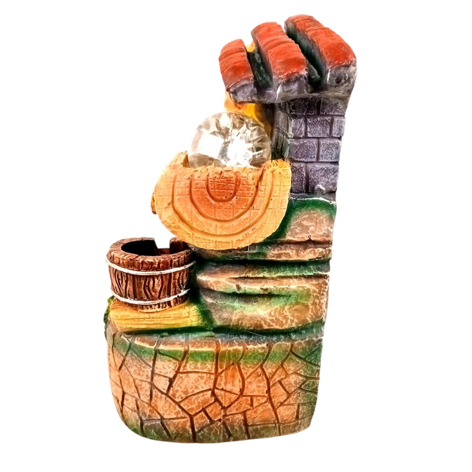 Indoor Water Fountain with LED Lights | Decoration Table Waterfall Cum Showpiece - For Vastu, Table, Office, Living Room, Home Decor | Wedding & House Warming Gift - 10 Inch - Apkamart