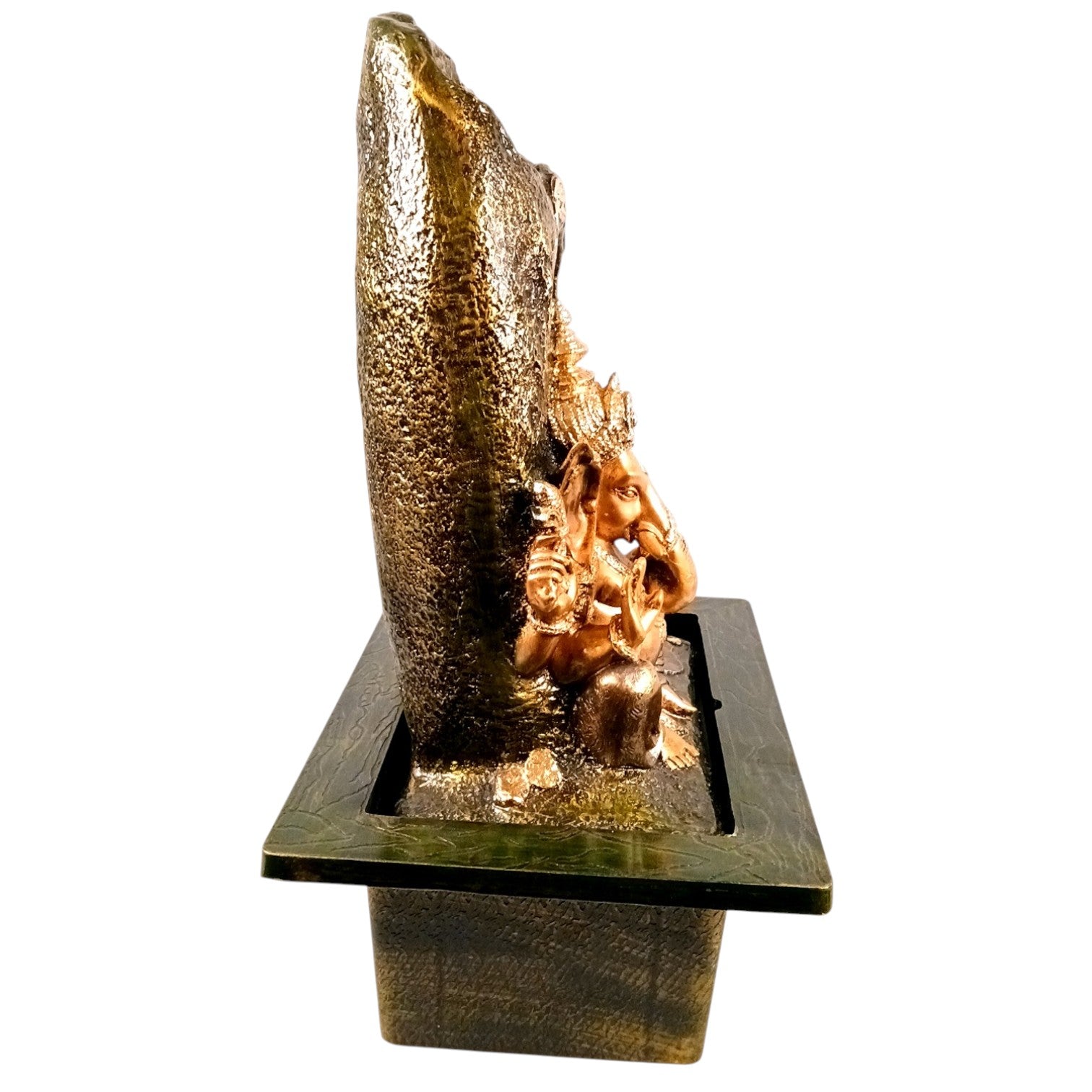 Table Top Water Fountain With Ganesh Statue | Indoor Fountains with LED Lights Waterfall - For Vastu, Table, Office, Living Room, Home Decor & Gifts - 21 Inch - Apkamart