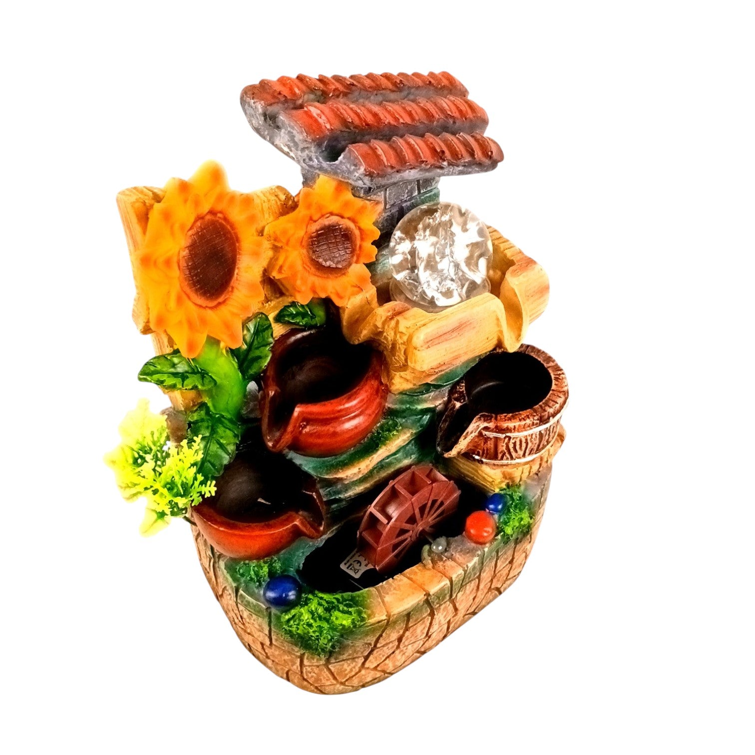 Indoor Water Fountain with LED Lights | Decoration Table Waterfall Cum Showpiece - For Vastu, Table, Office, Living Room, Home Decor | Wedding & House Warming Gift - 10 Inch - Apkamart